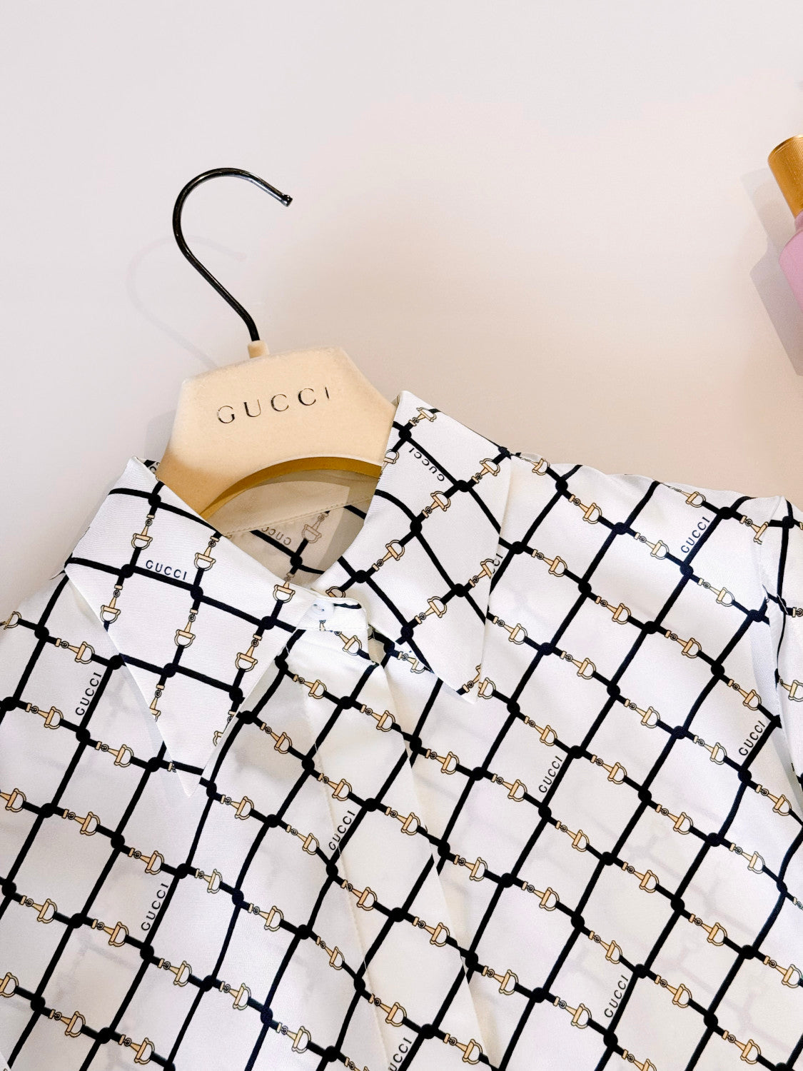 Gucci Printed Silk Twill Shirt in White #335907