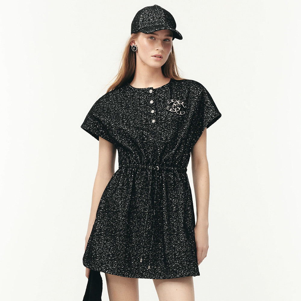 Chanel 25M Coco Beach Beach Series Round Neck Button First Embroidered Logo Short Sleeve Dress #336789