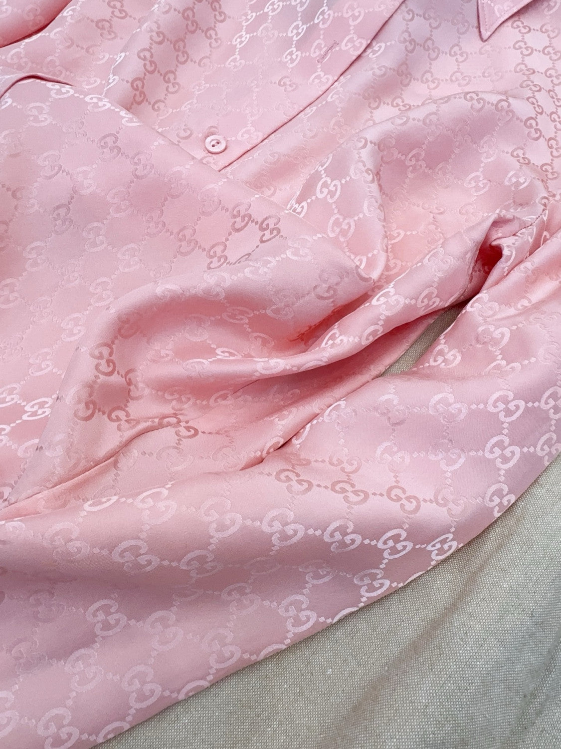 Gucci GG Silk Jacquard Shirt Pink #333632