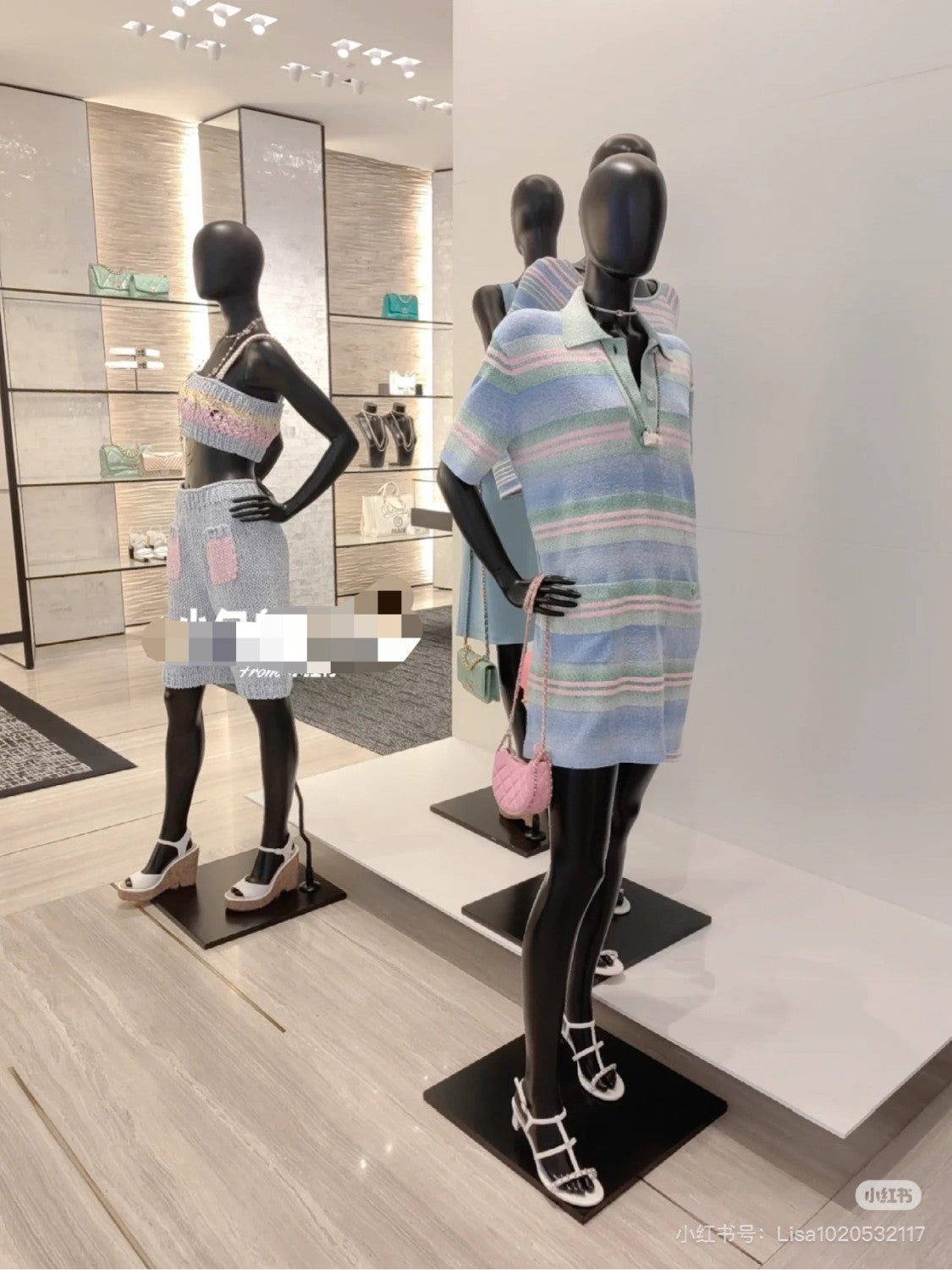 Chanel Pre-Spring 23P Pastel Striped Knit Polo Dress Multiple Colors #328841