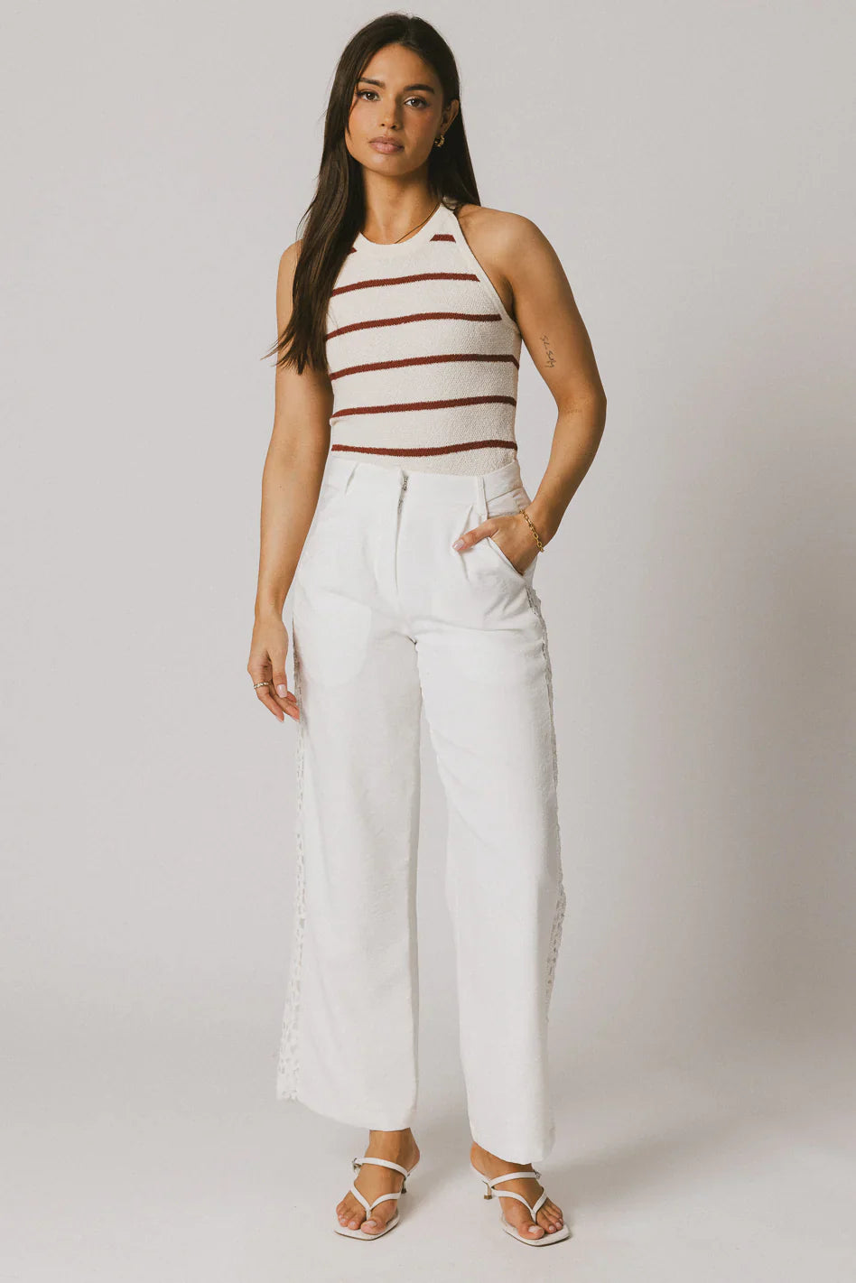 Kamari Striped Tank Top in Marsala