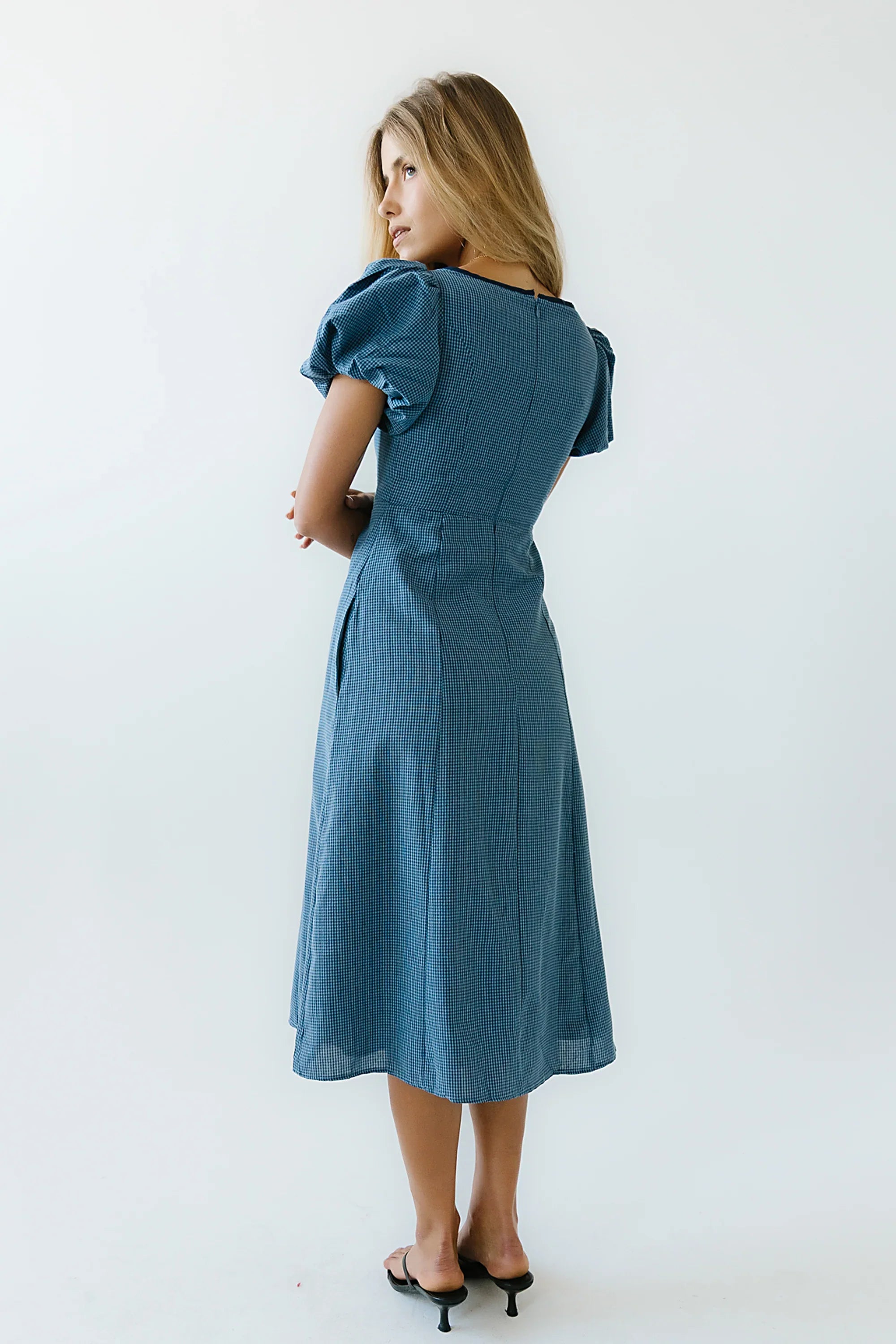 Elle Gingham Midi Dress