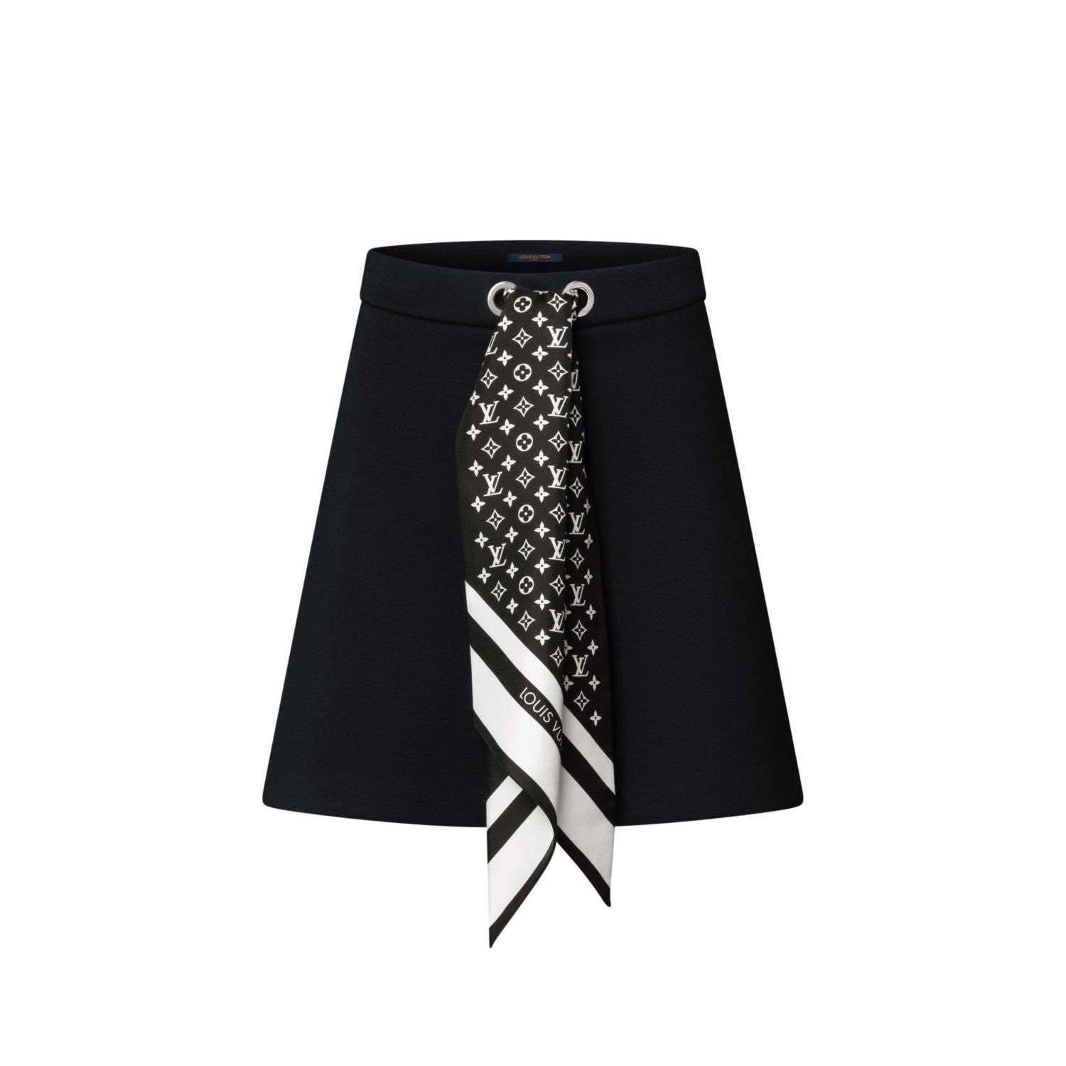 Louis Vuitton MONOGRAM Women's Fall/Winter Fashion Casual Silk Scarf Zipper Hooded Long Sleeve Sweatshirt with Mini Flared Casual Skirt Suit Set #78752