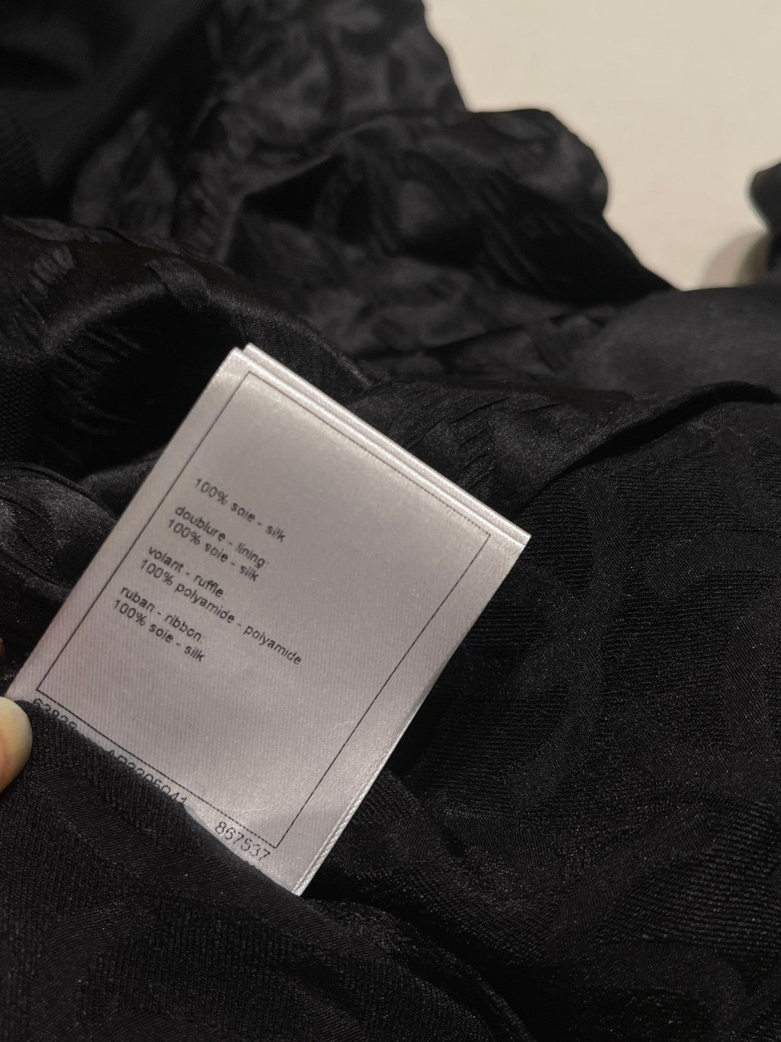 Chanel Long Sleeved Blouse Silk Crepe Jacquard #333994