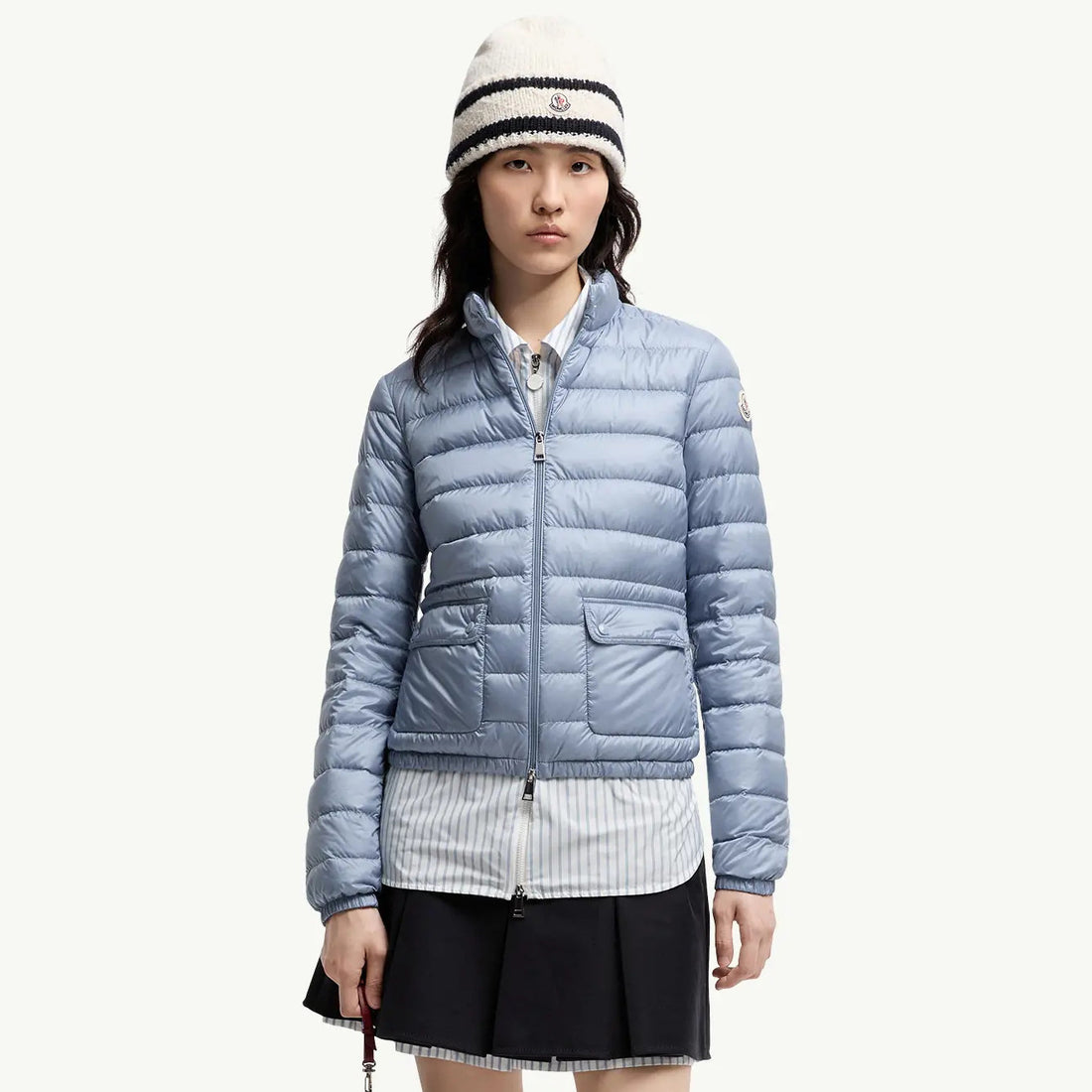 Moncler Lans Women's Winter Fashion Casual Minimalist High Neck Zipper Foldable Short Down Jacket with Storage Bag Jacket #79483
