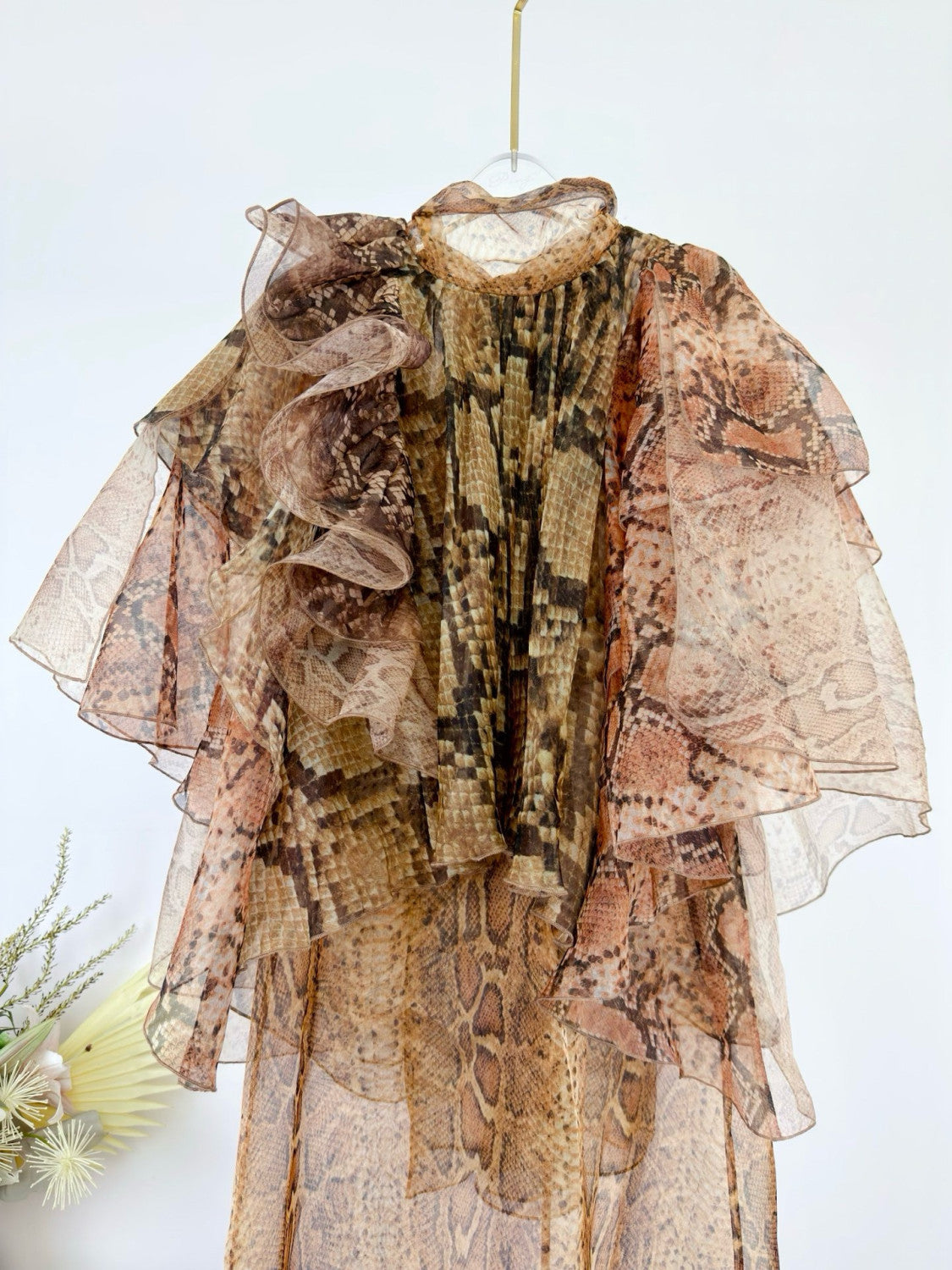 Zimmermann Women's Memento Billow Dress Spliced Snake #333479
