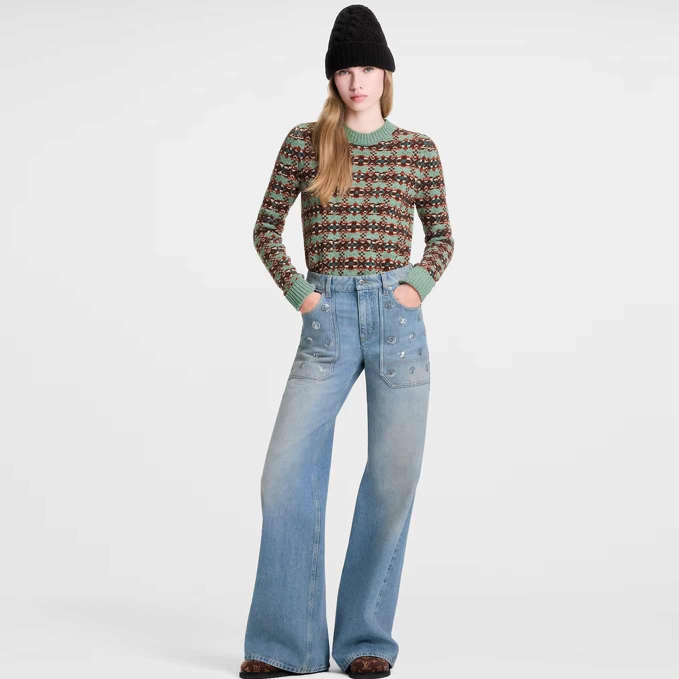 Louis Vuitton Signature Sequin Slim Fit Jeans #334460