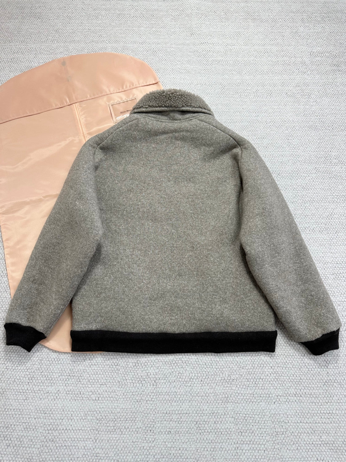 MiuMiu Cord Cotton Fleece Zipper Blouson Jacket #334098