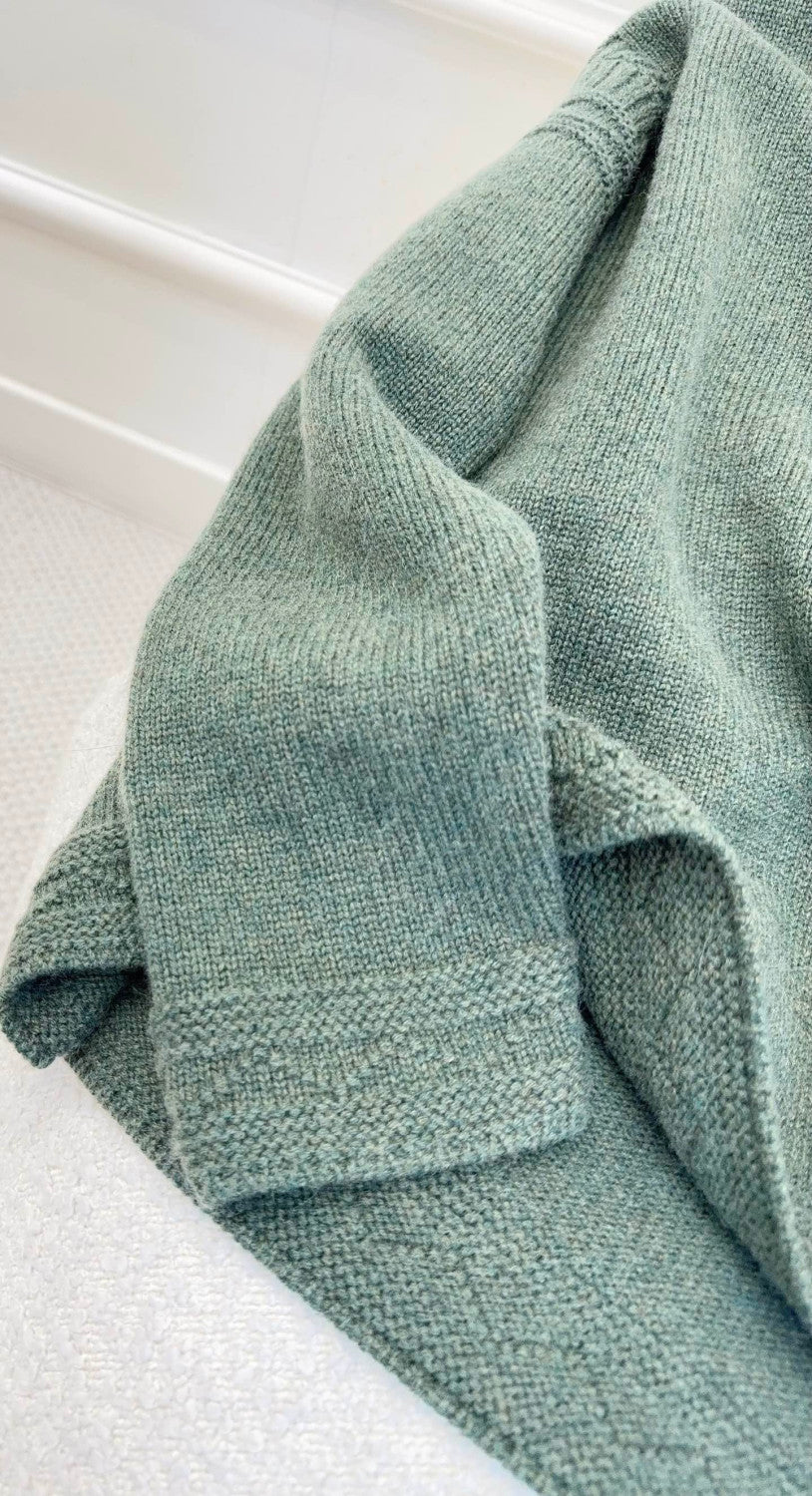 Loro Piana Carezza Sweater Cashmere Green Kelp Melange #336654
