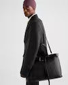 Prada Men's Prada Buckle  Leather Bag With Belt Logo Tote Bag Casual Solid Color Crossbody Shoulder Bag Bags 2VG126_2CY9_F0002_V_OJO #81461