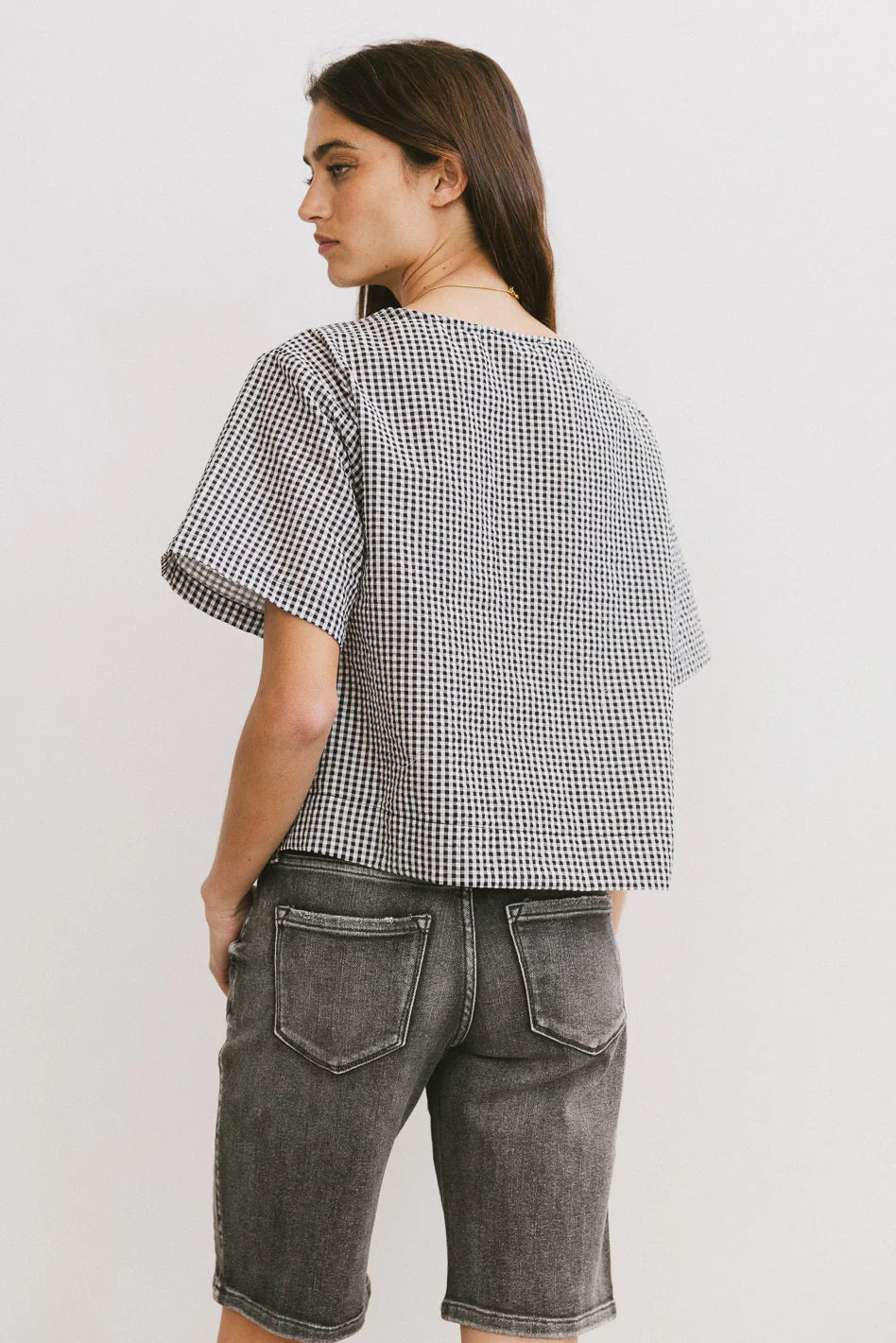 Ember Gingham Top in Black