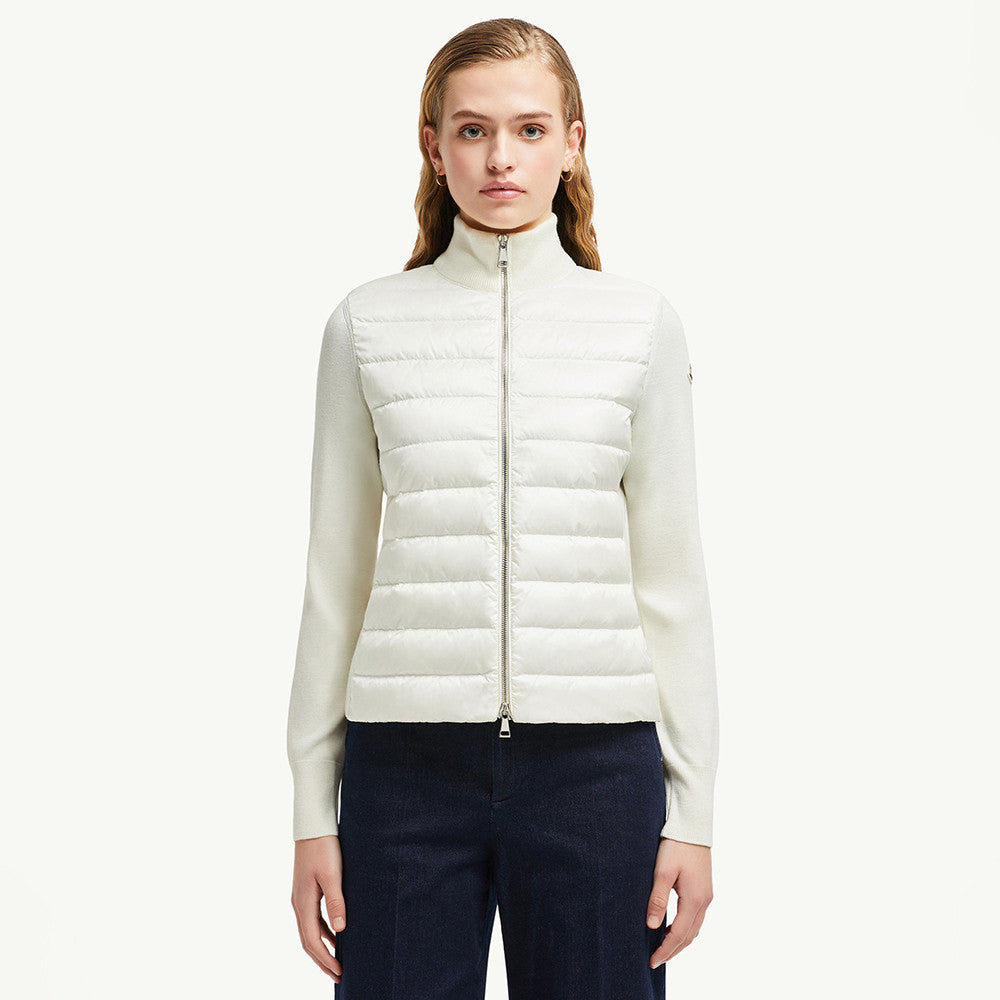 Moncler Cardigan Women's Ski Solid Color Snow Mountain Stand Collar Wool Goose Down Down Jacket#333081