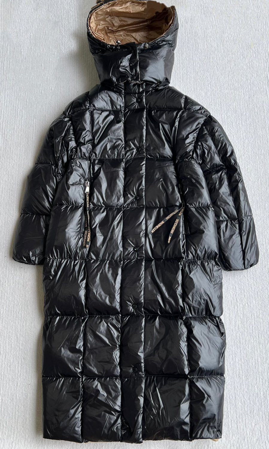 Moncler Parnaiba Men's And Women's Winter Fashion Casual Solid Color Nylon White Goose Down Hooded Long Down Jacket #78769