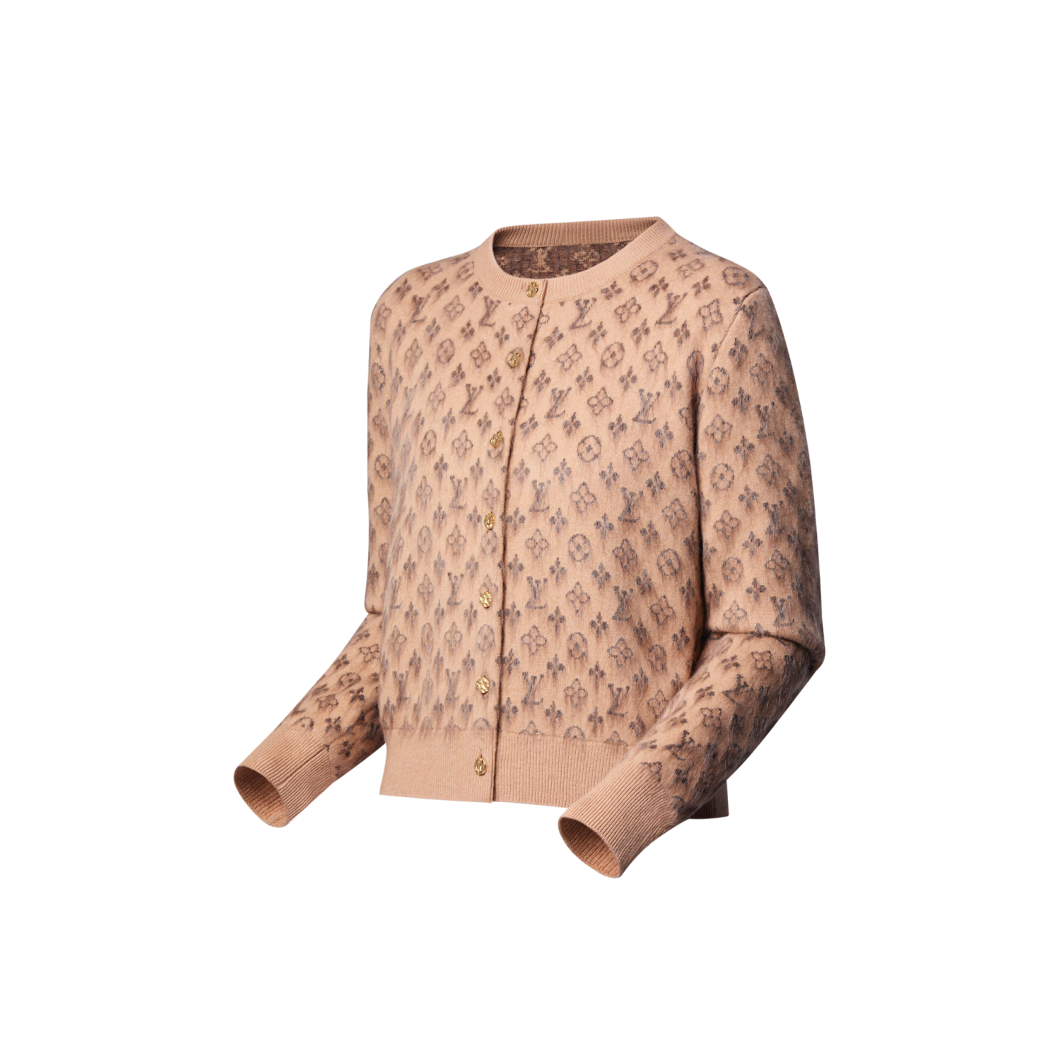 Louis Vuitton Brushed Monogram Cardigan Cashmere Alpaca #333137
