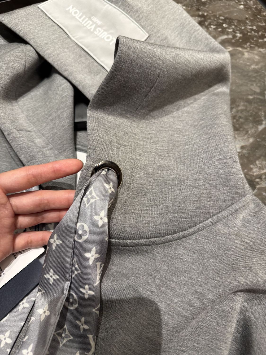 Louis Vuitton Fall/Winter Cropped Monogram Scarf Hoodie #332734