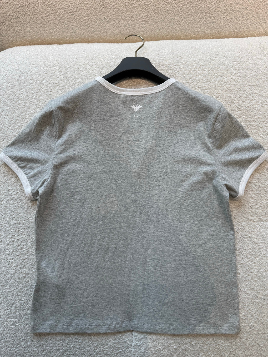 DIOR T-Shirt Gray and White Cotton Jersey #377461