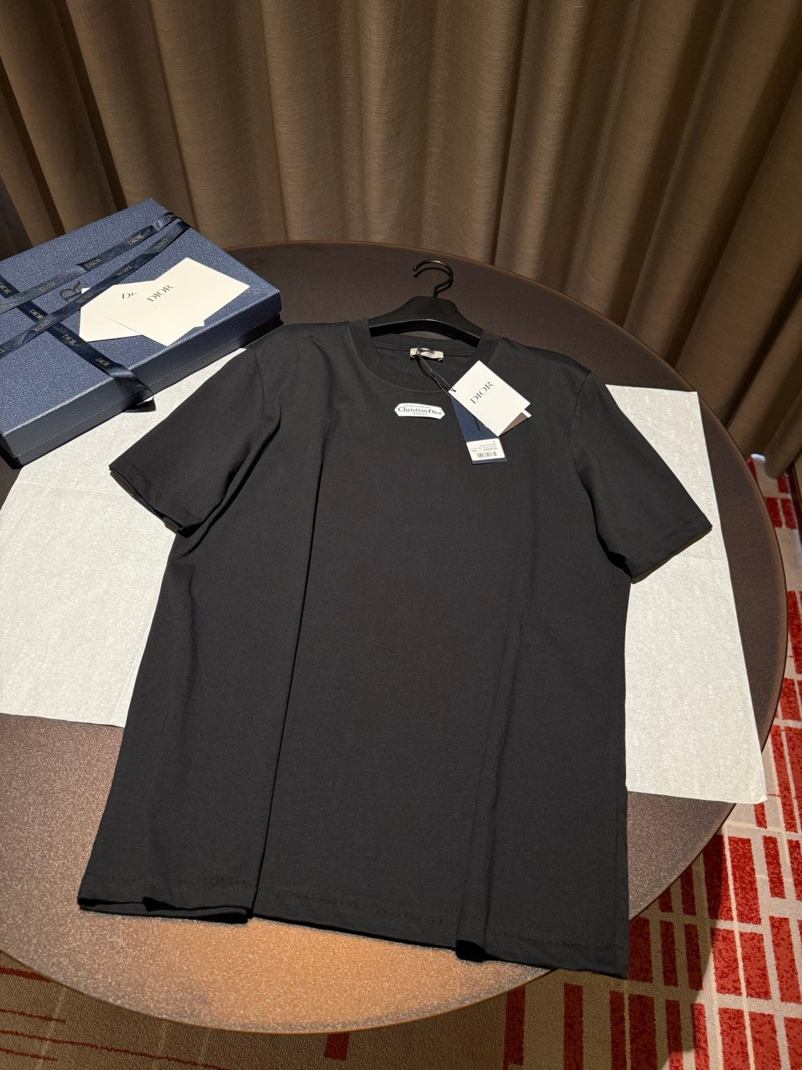 Dior Men's And Women's Summer Fashion Casual Solid Color Crew Neck Loose Fit Cotton Plain Weave Knit Short Sleeve T-Shirt #78564
