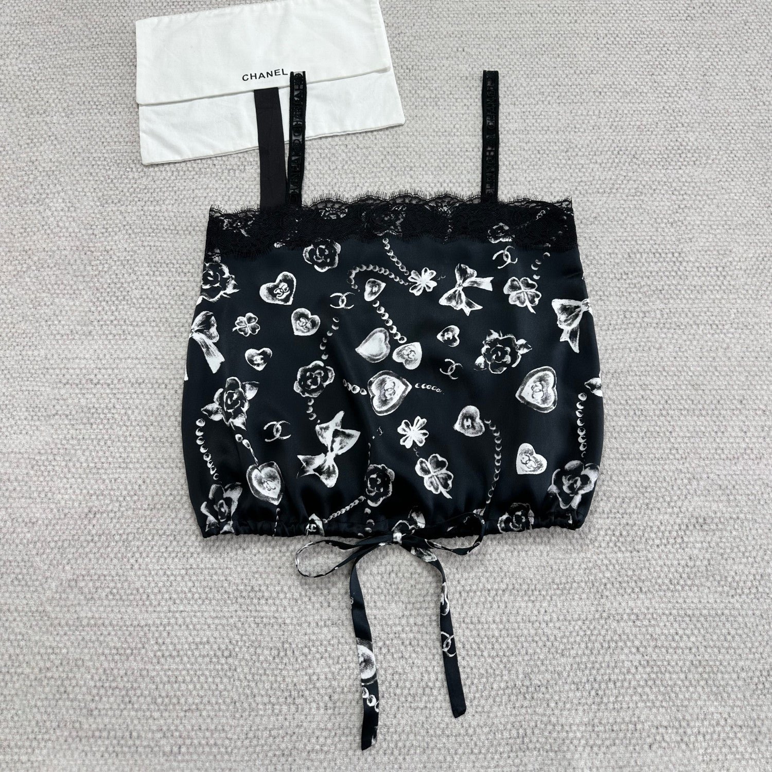 Chanel Women's Summer Fashion Casual Silk Print Patchwork Lace Letter Embroidery Sleeveless Tank Top Vest #78694