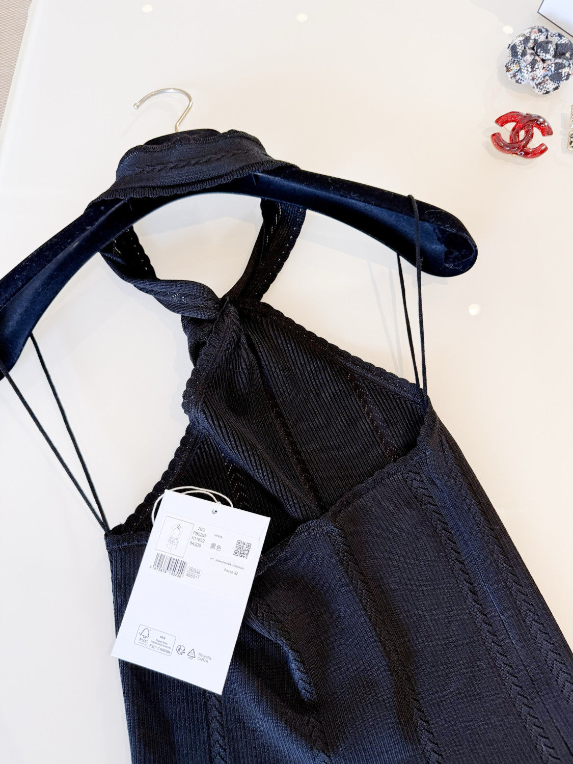 Chanel Top Silk Black White #335459