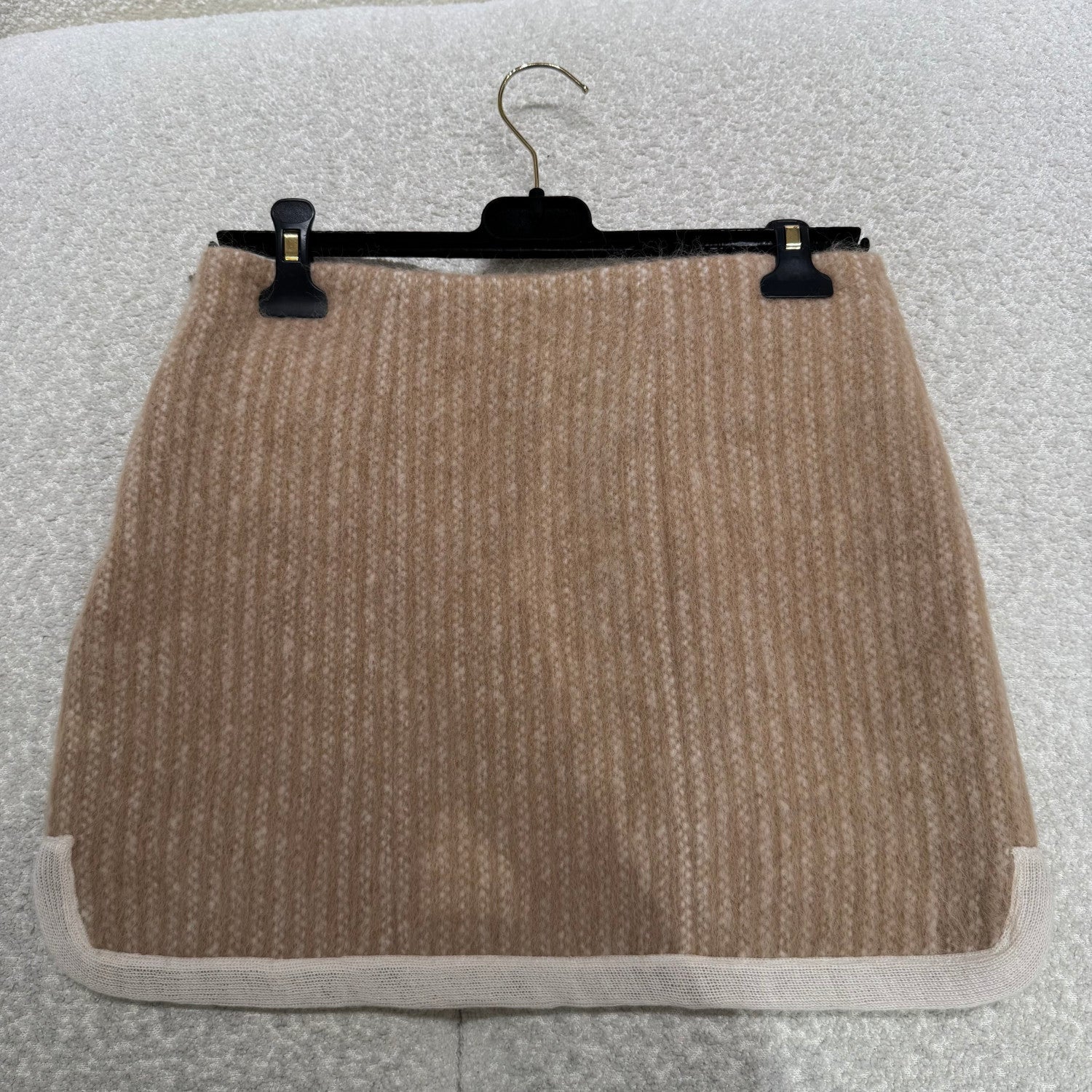 Chanel Jacket Skirt Mohair Wool Beige White #334402