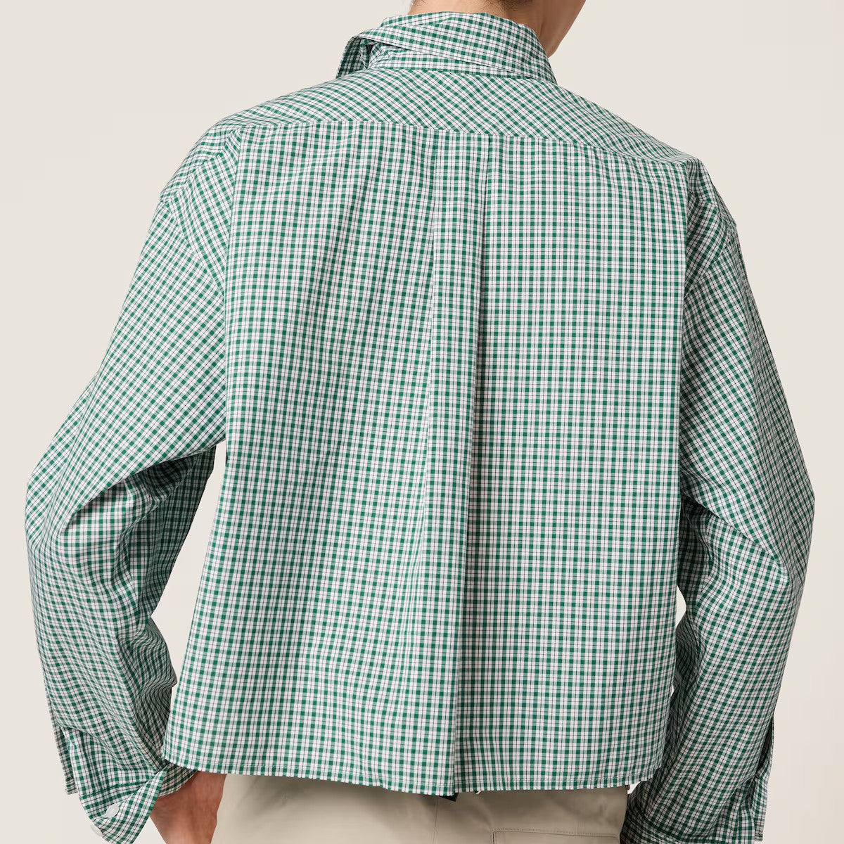 MiuMiu Women's Spring And Summer Green Plaid Shirt Logo Fashion Trend Elegant Casual Single-breasted Long-sleeved Jacket Shirt #81459