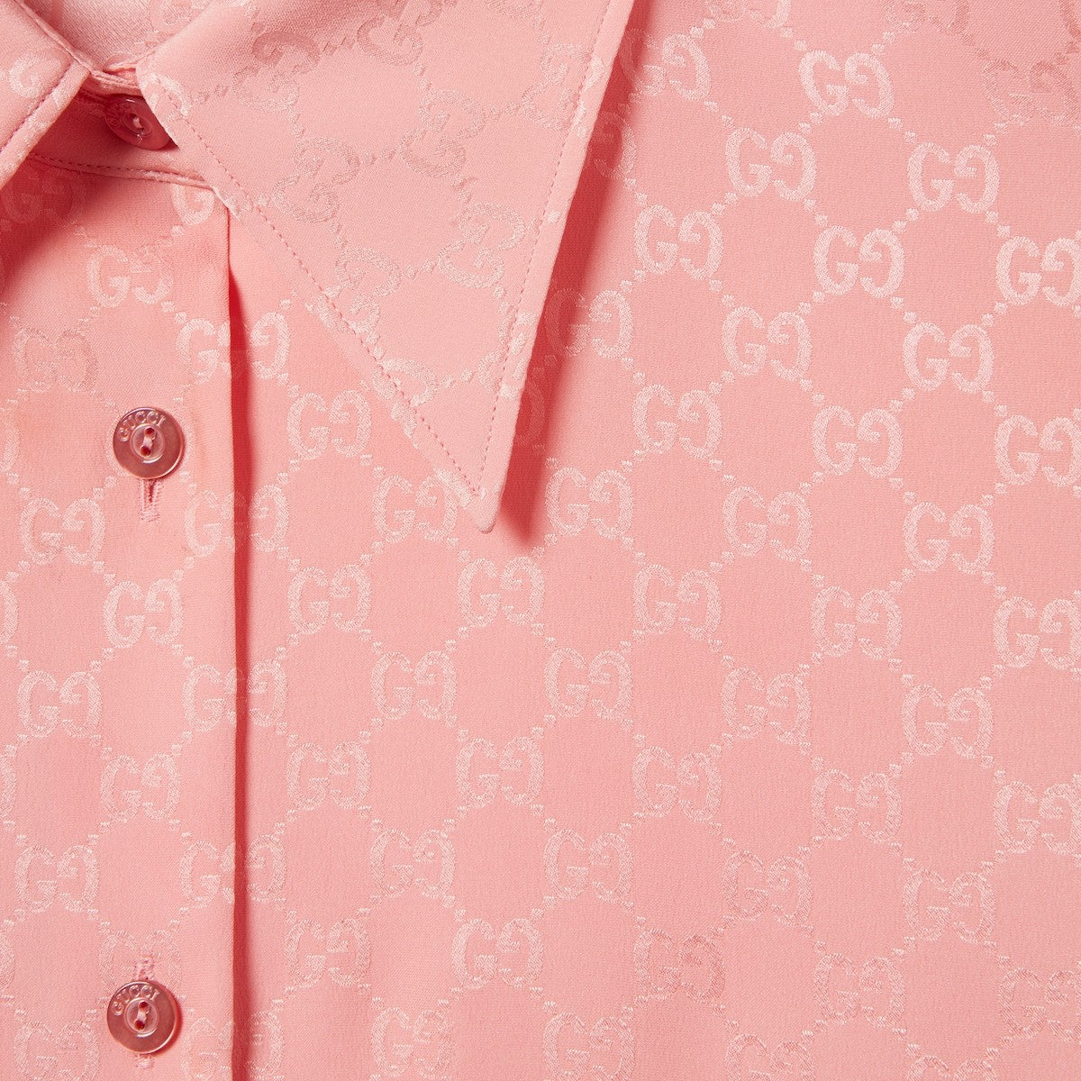 Gucci GG Silk Jacquard Shirt Pink #333632