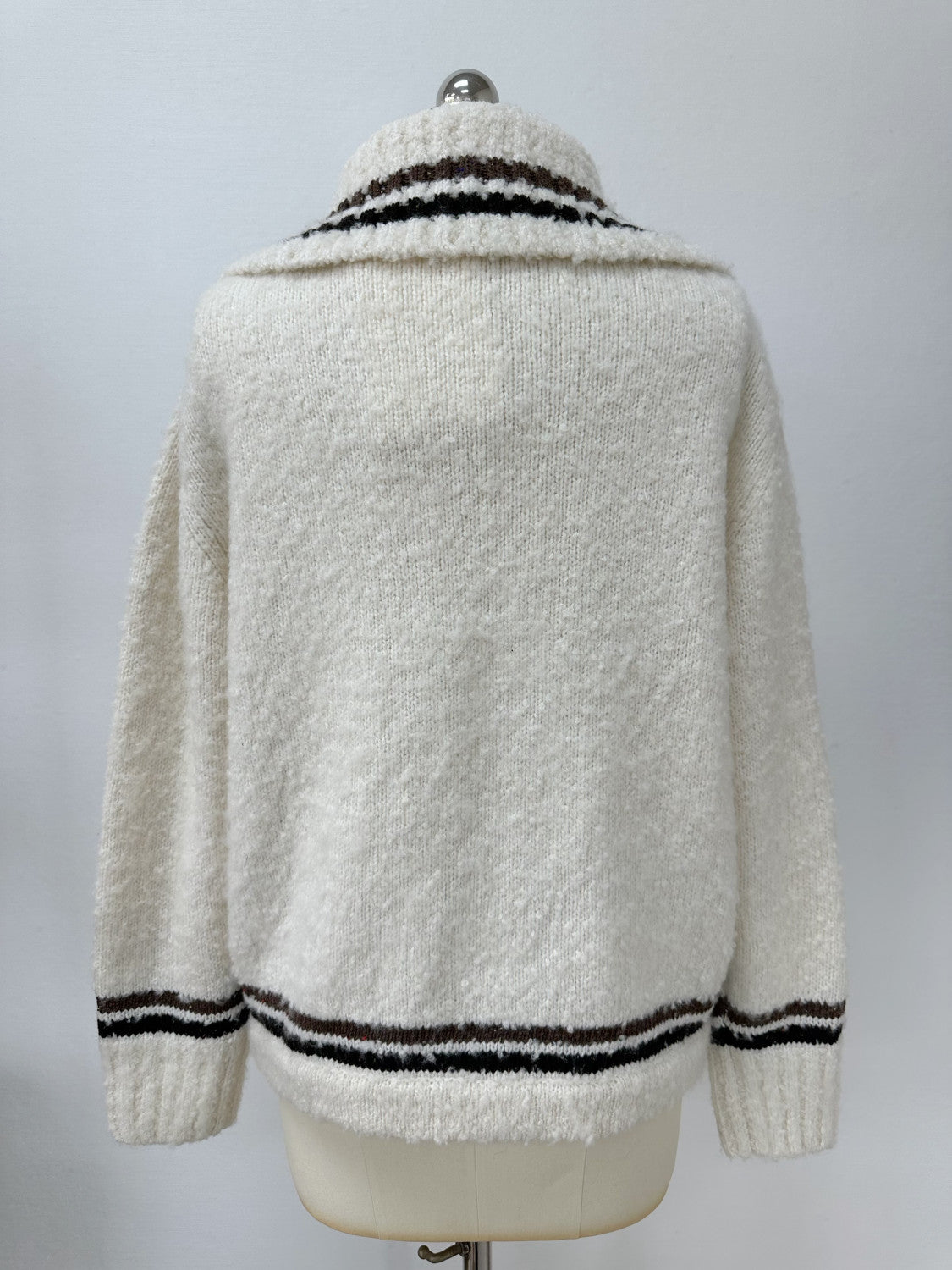 Chanel Sweater Cashmere Alpaca White Brown #376477