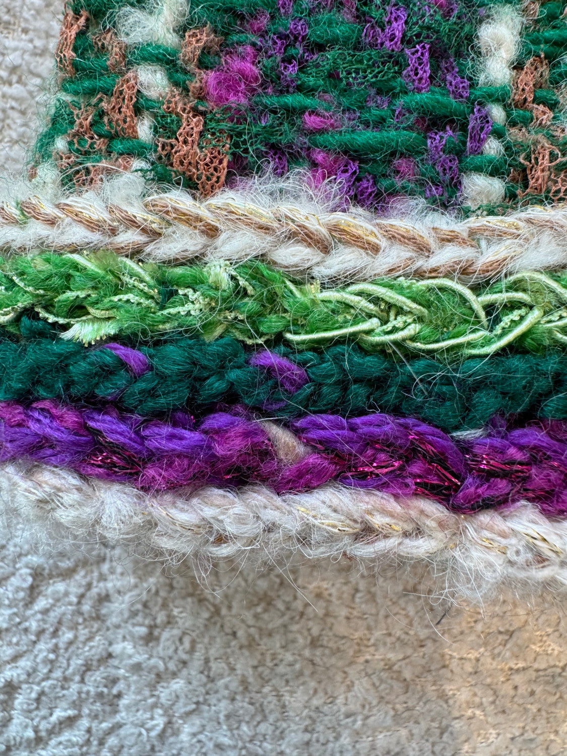 Chanel Vest Tweed Green Purple Ecru #334170