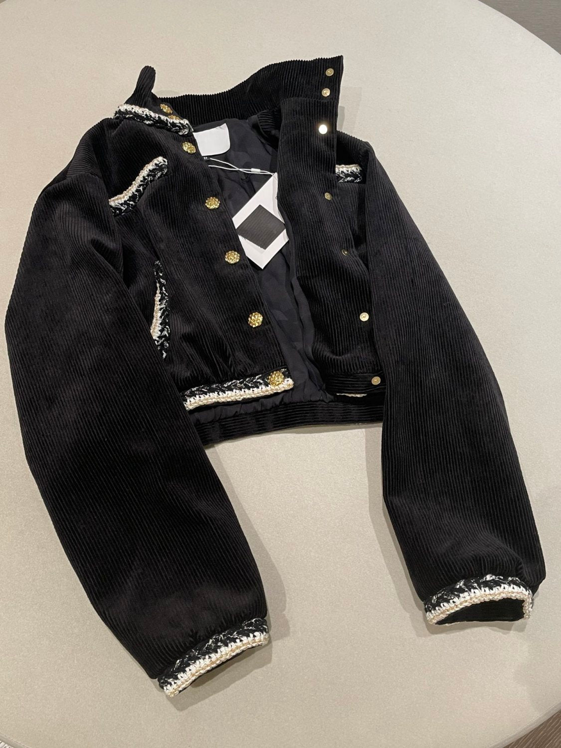Chanel Women's 25K Single Breasted Long Sleeve Crew Neck Jacket #333467