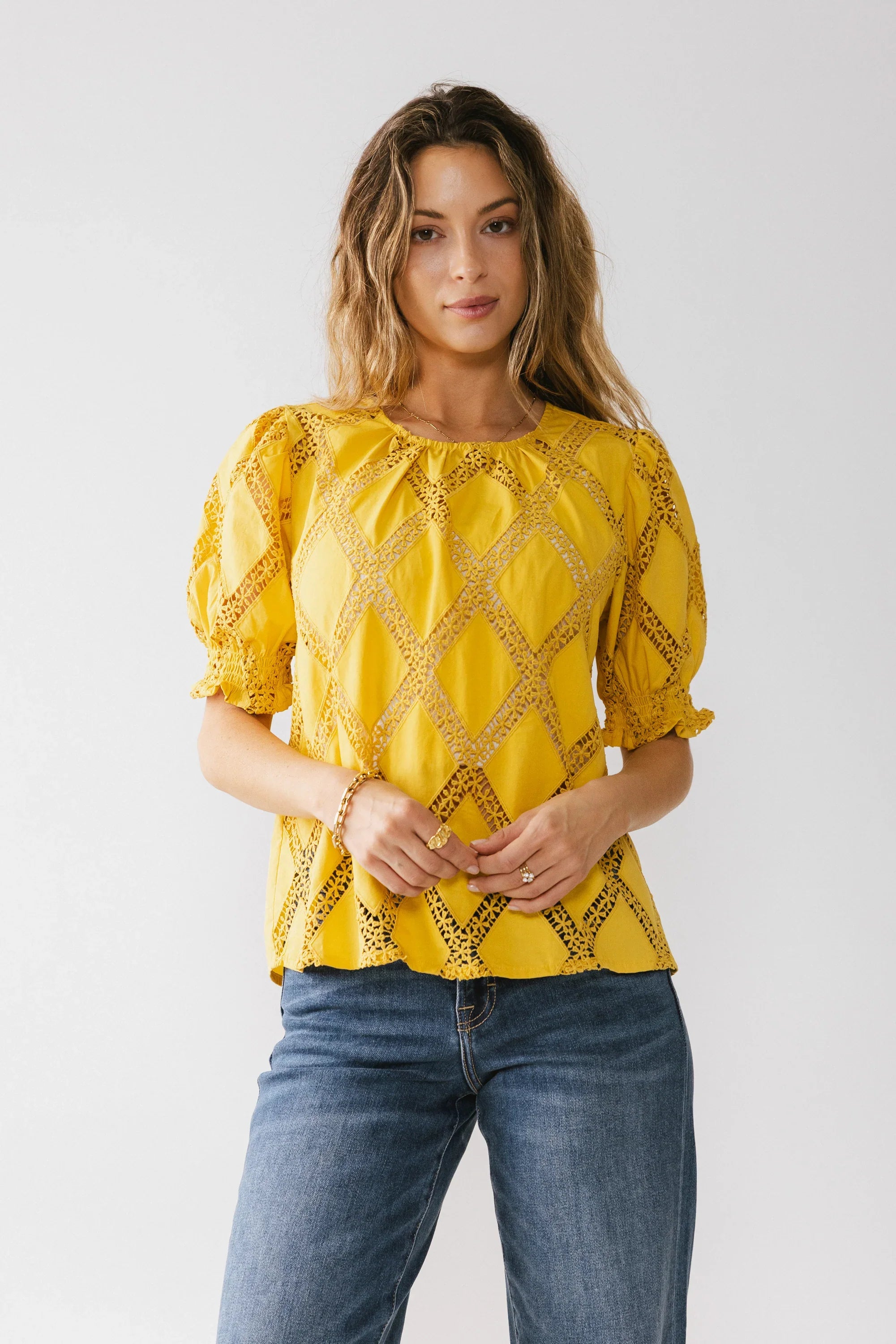 Noelle Loose Blouse in Yellow