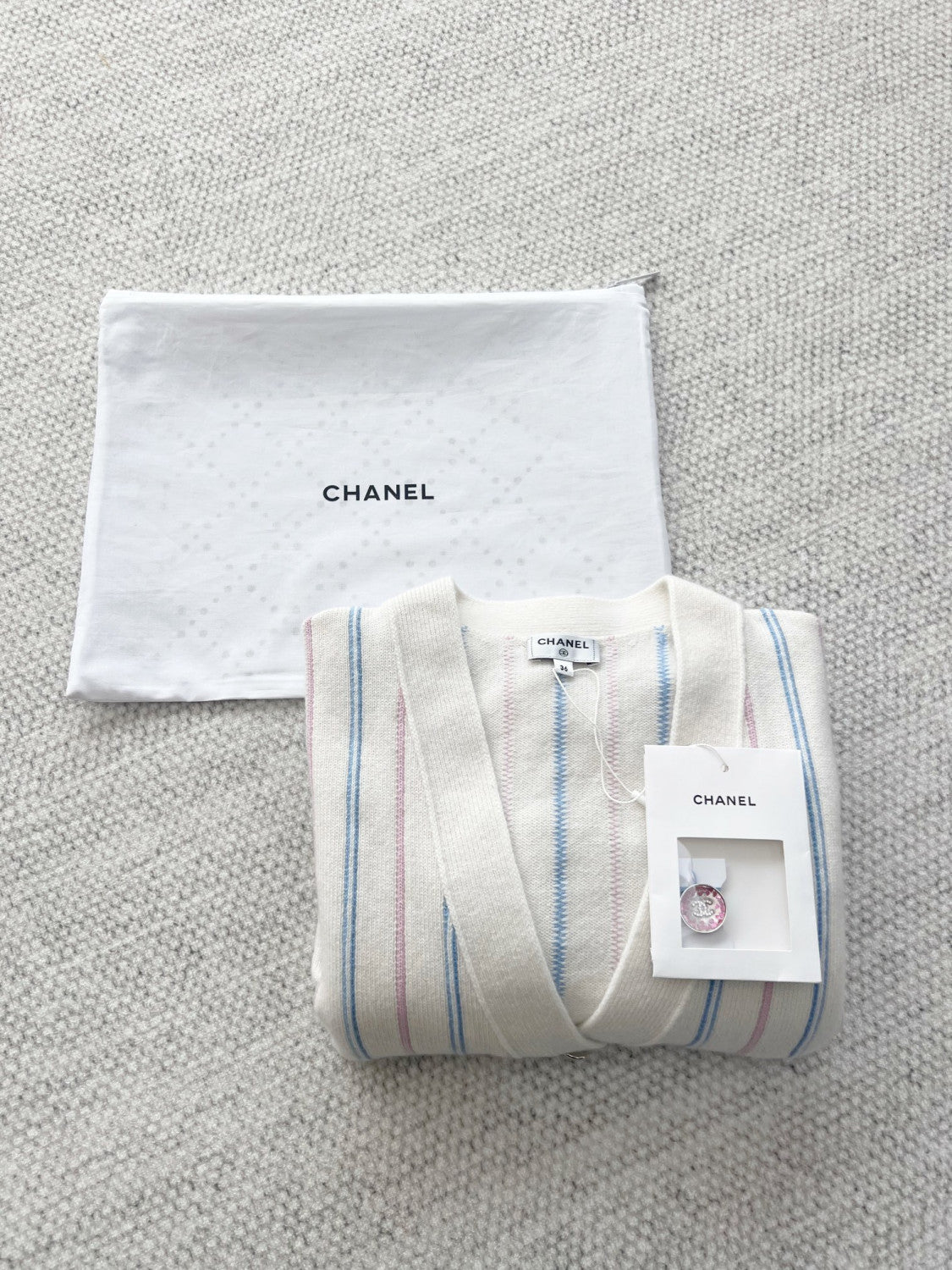Chanel Striped Cashmere Cardigan #335941