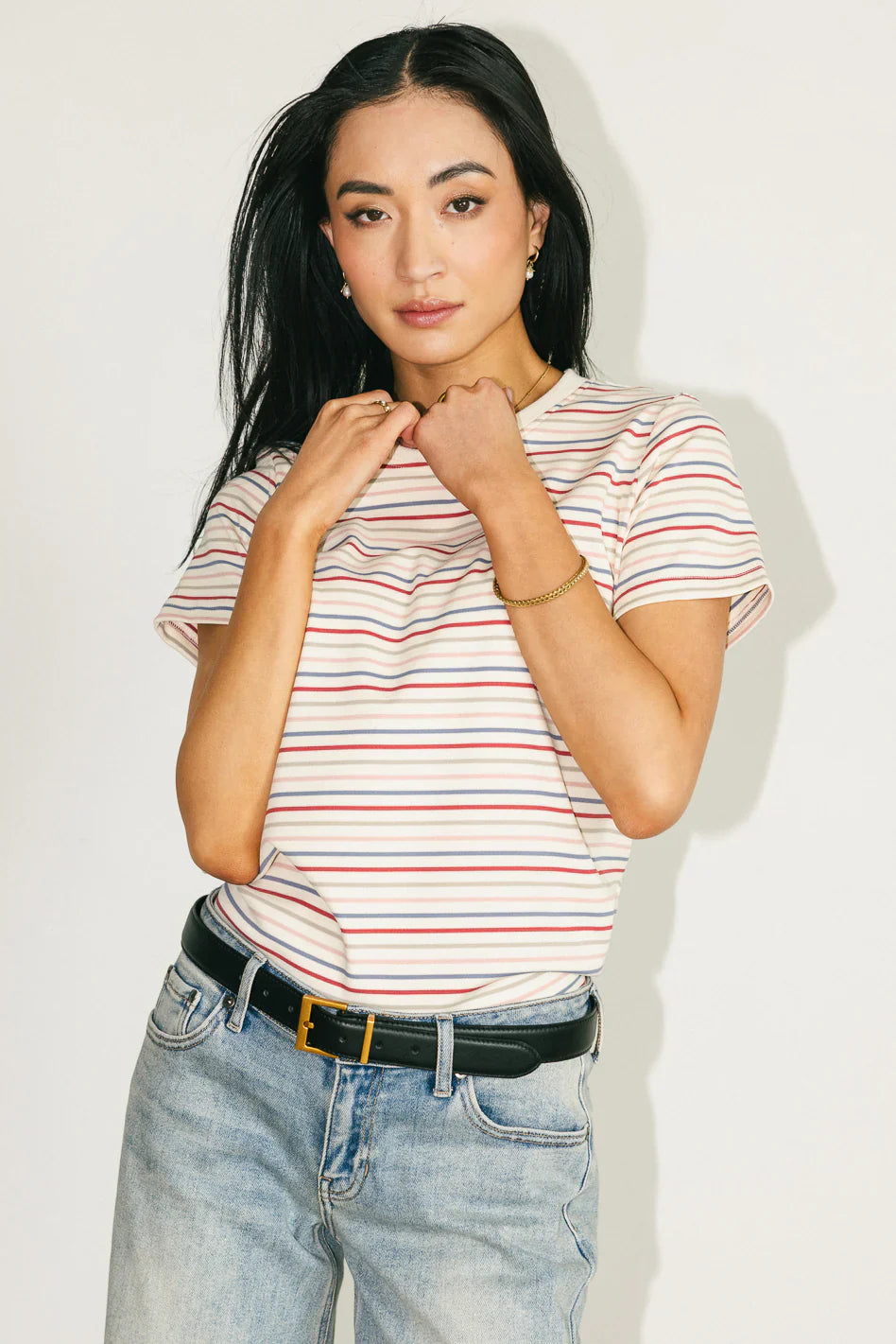 Christopher Striped Tee in Multi