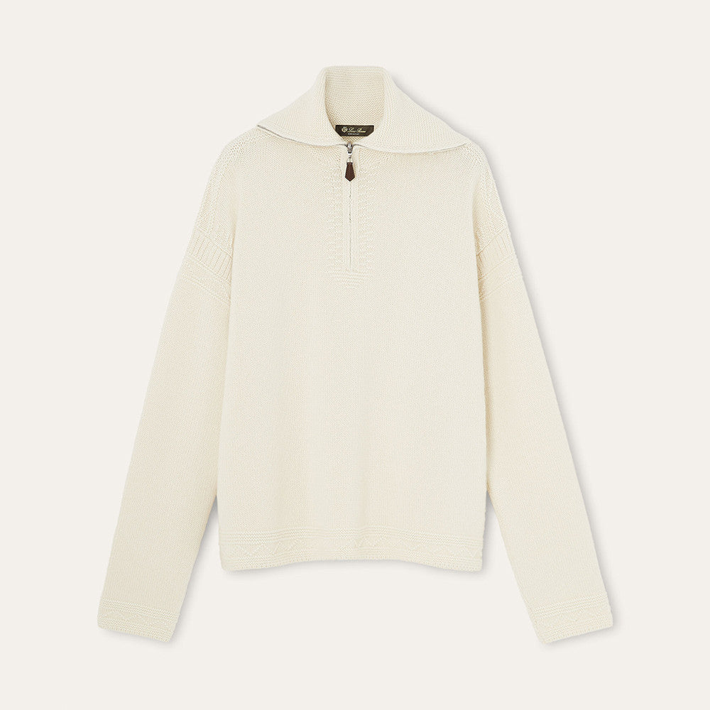 Loro Piana Carezza Sweater Cashmere Green Kelp Melange #336654