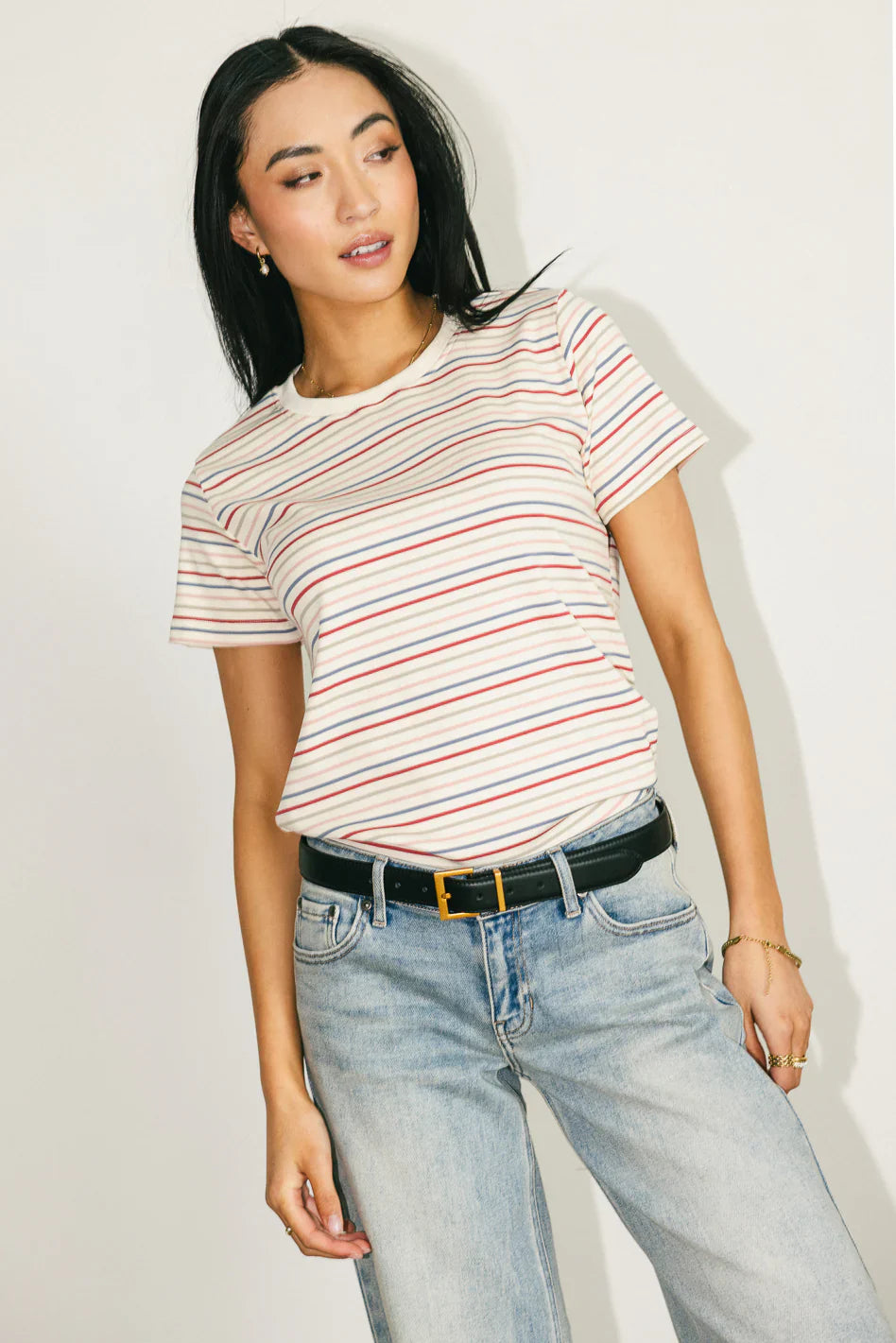 Christopher Striped Tee in Multi