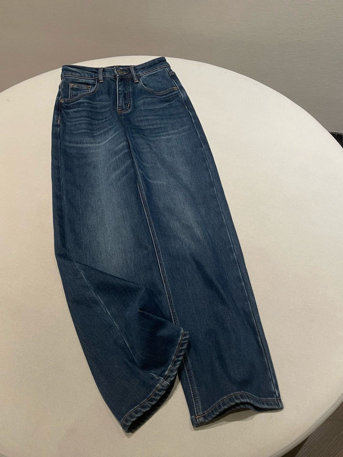 MiuMiu Navy Washed Denim Flared Jeans #335826