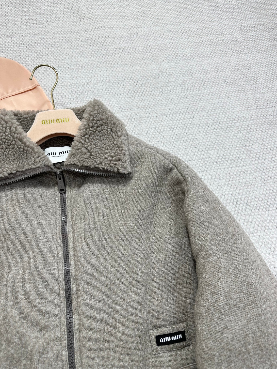 MiuMiu Cord Cotton Fleece Zipper Blouson Jacket #334098
