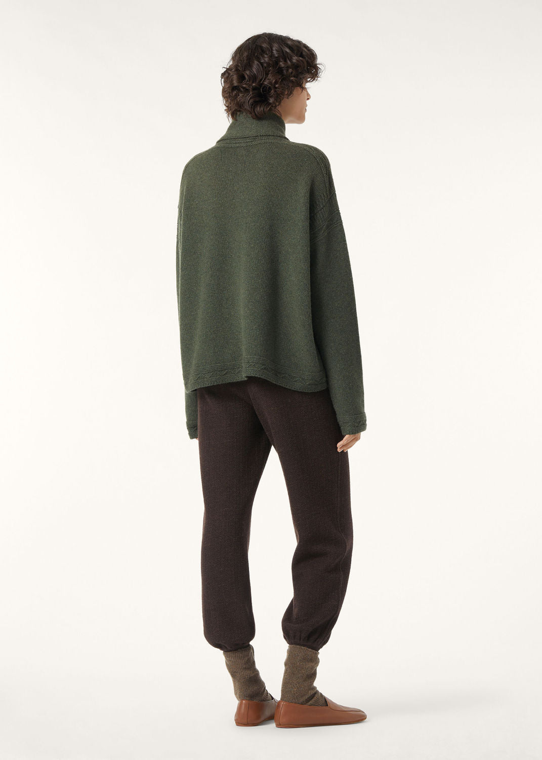 Loro Piana Carezza Sweater Cashmere Green Kelp Melange #336654