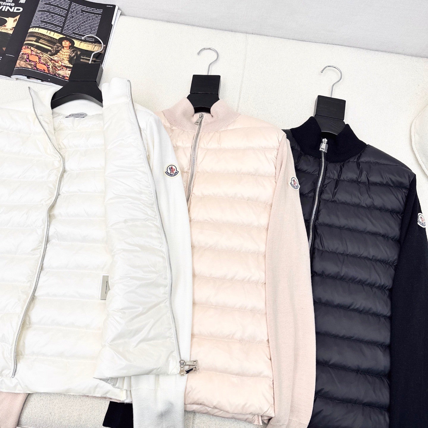Moncler Cardigan Women's Ski Solid Color Snow Mountain Stand Collar Wool Goose Down Down Jacket#333081