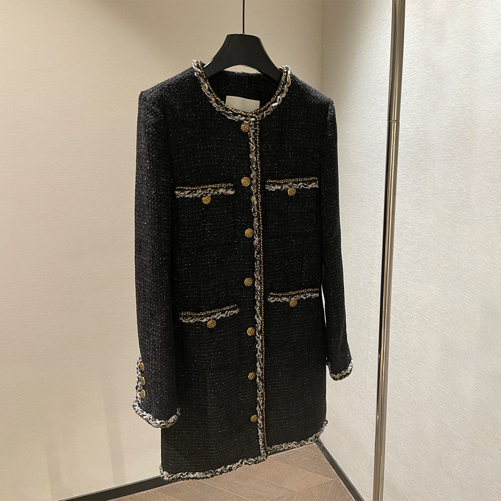 Chanel Four-pocket Long Coat in Fine Shiny Tweed #334124
