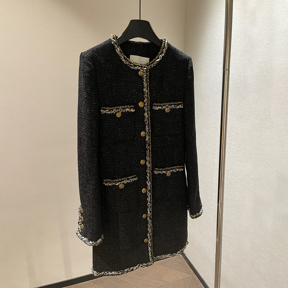 Chanel Four-pocket Long Coat in Fine Shiny Tweed #334124