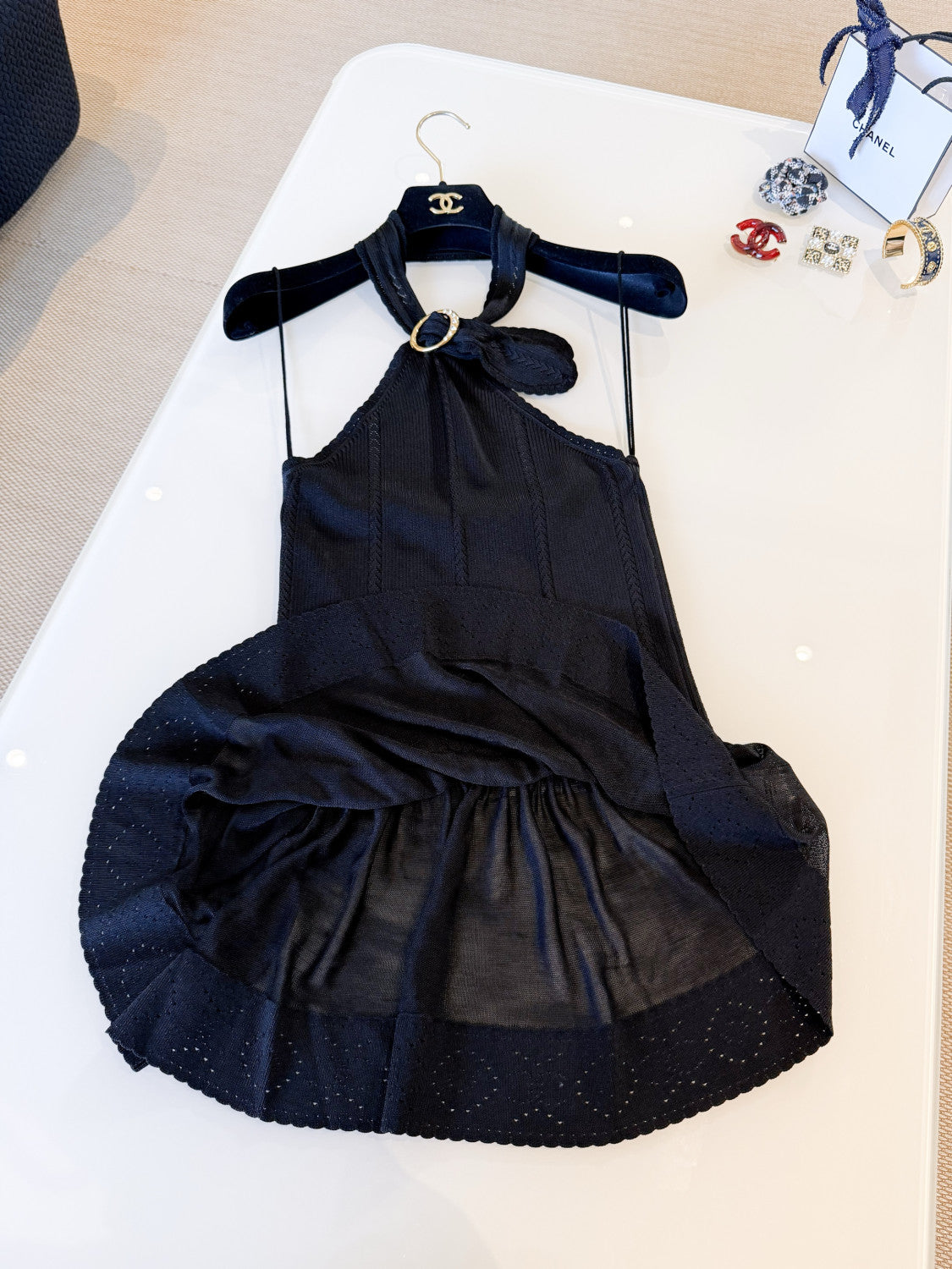 Chanel Top Silk Black White #335459