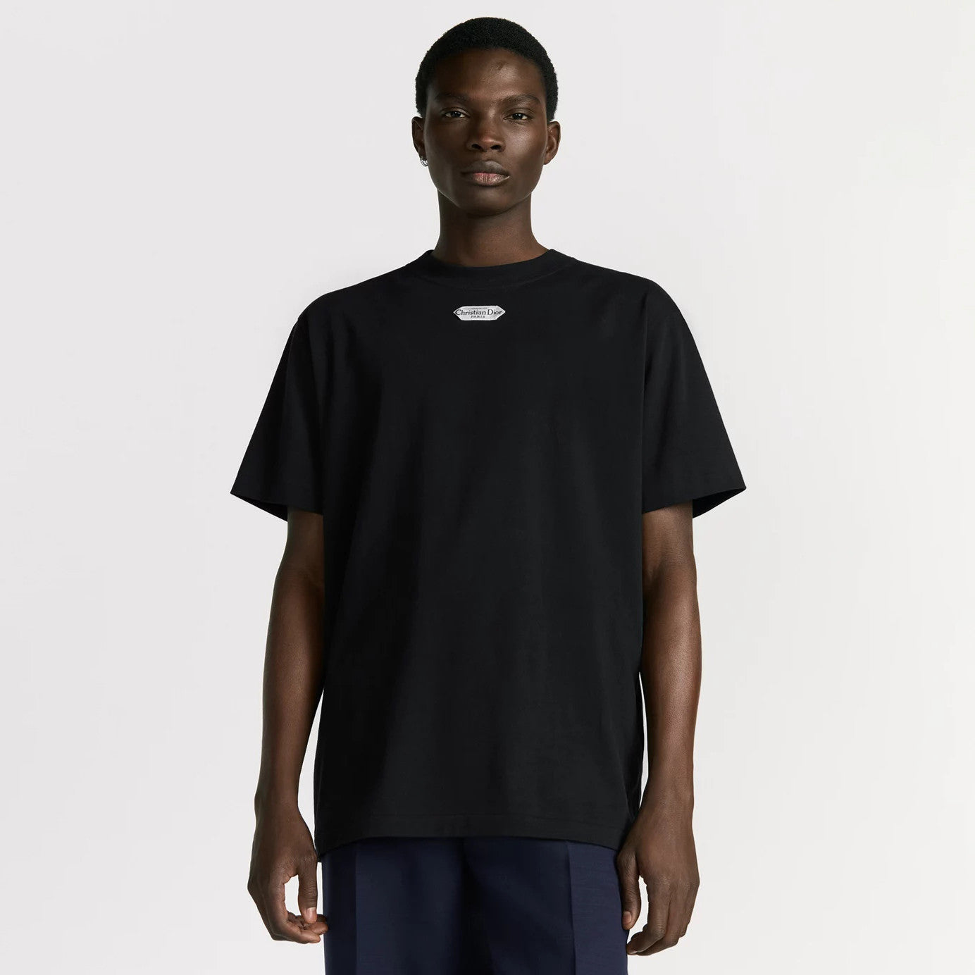 Dior Men's And Women's Summer Fashion Casual Solid Color Crew Neck Loose Fit Cotton Plain Weave Knit Short Sleeve T-Shirt #78564