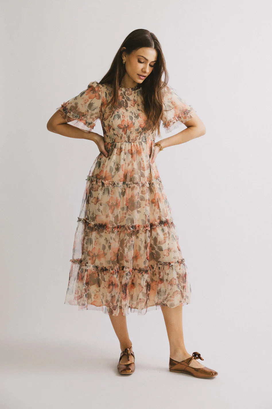Janette Floral Midi Dress