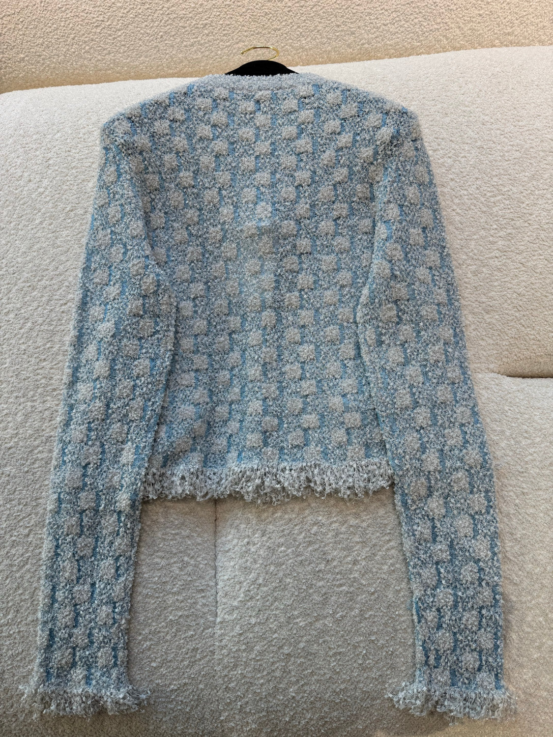 Chanel Tweed Cardigan Blue #335858