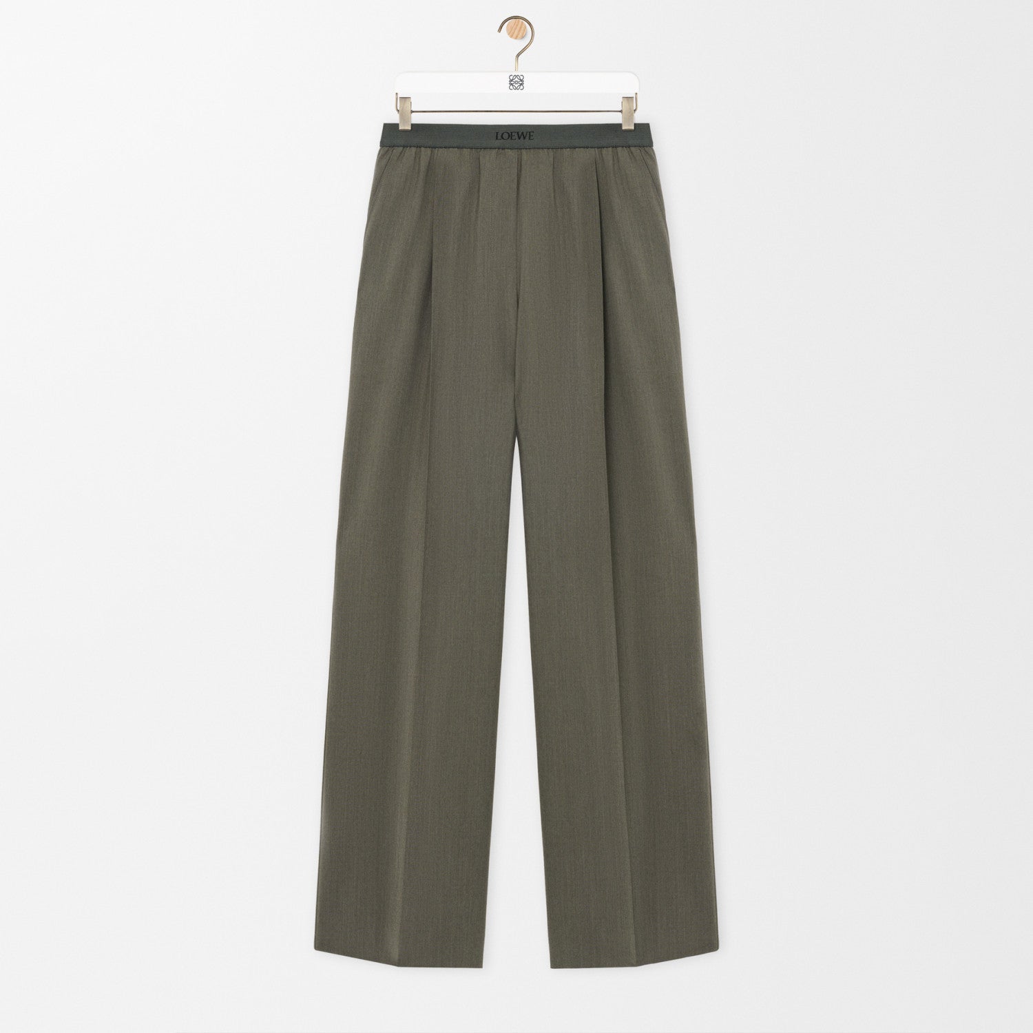 Loewe Women's Spring/Fall Fashion Classic Business Premium Solid Color V-Neck Single Button Long Sleeve Blazer Fashion Classic Solid Color Elastic Waistband Business Premium Suit Pants Pants Suit Set #78992