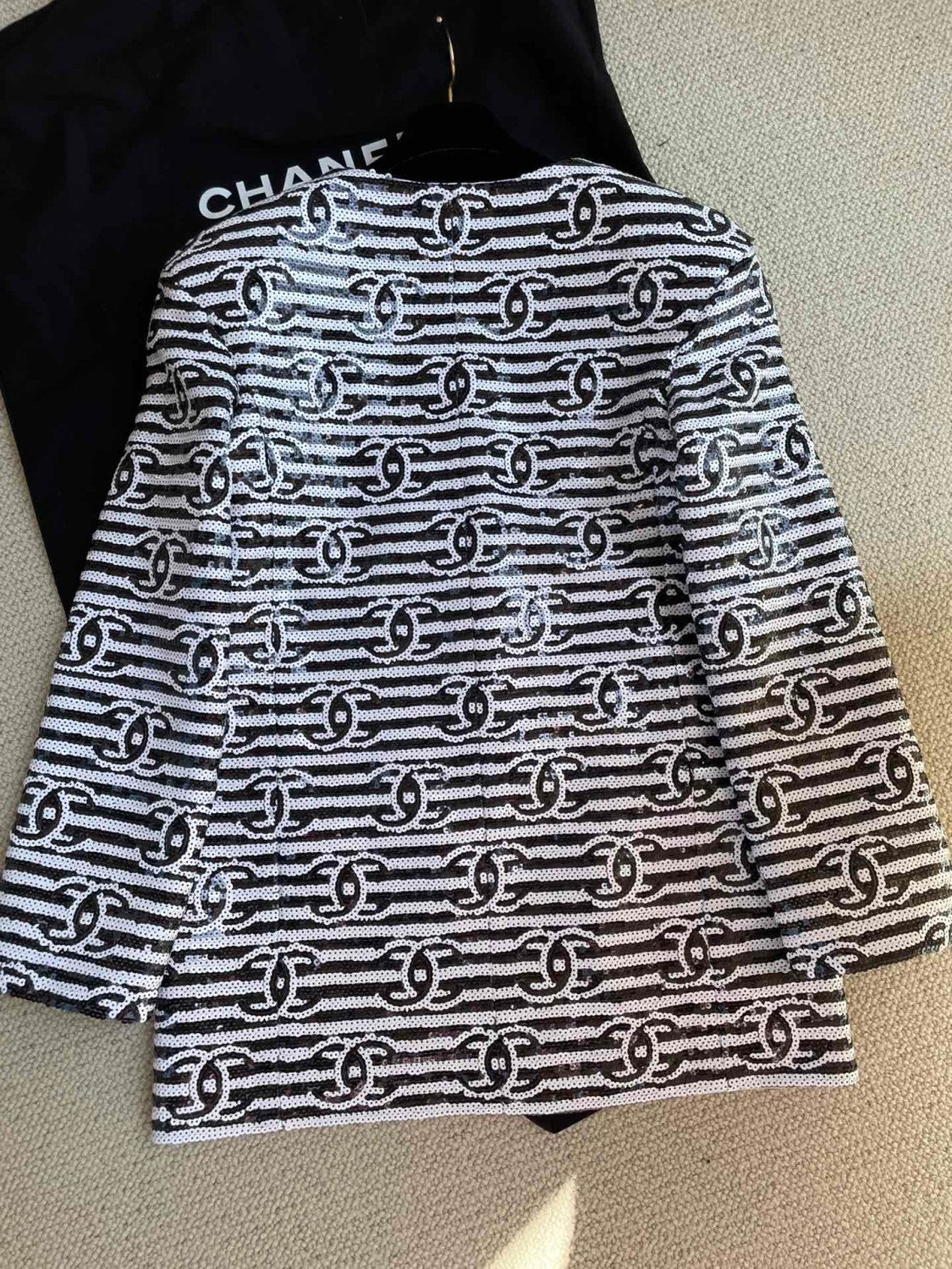 Chanel Cc Sequin Embroidered Jacket #335797