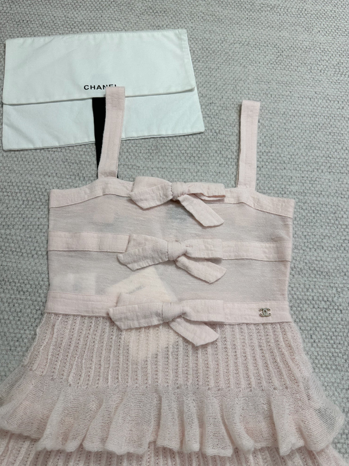 Chanel Dress Mohair and Silk Light Pink #337221