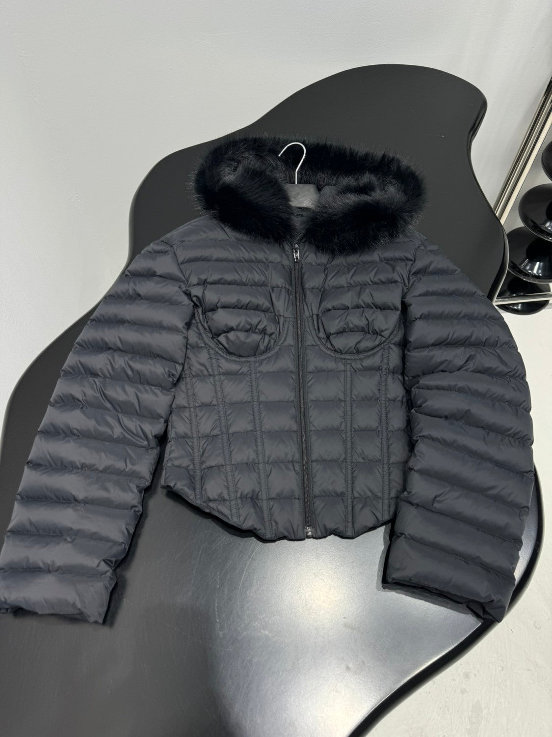 Balenciaga Women's Hooded Corseted Puffer Black #333731