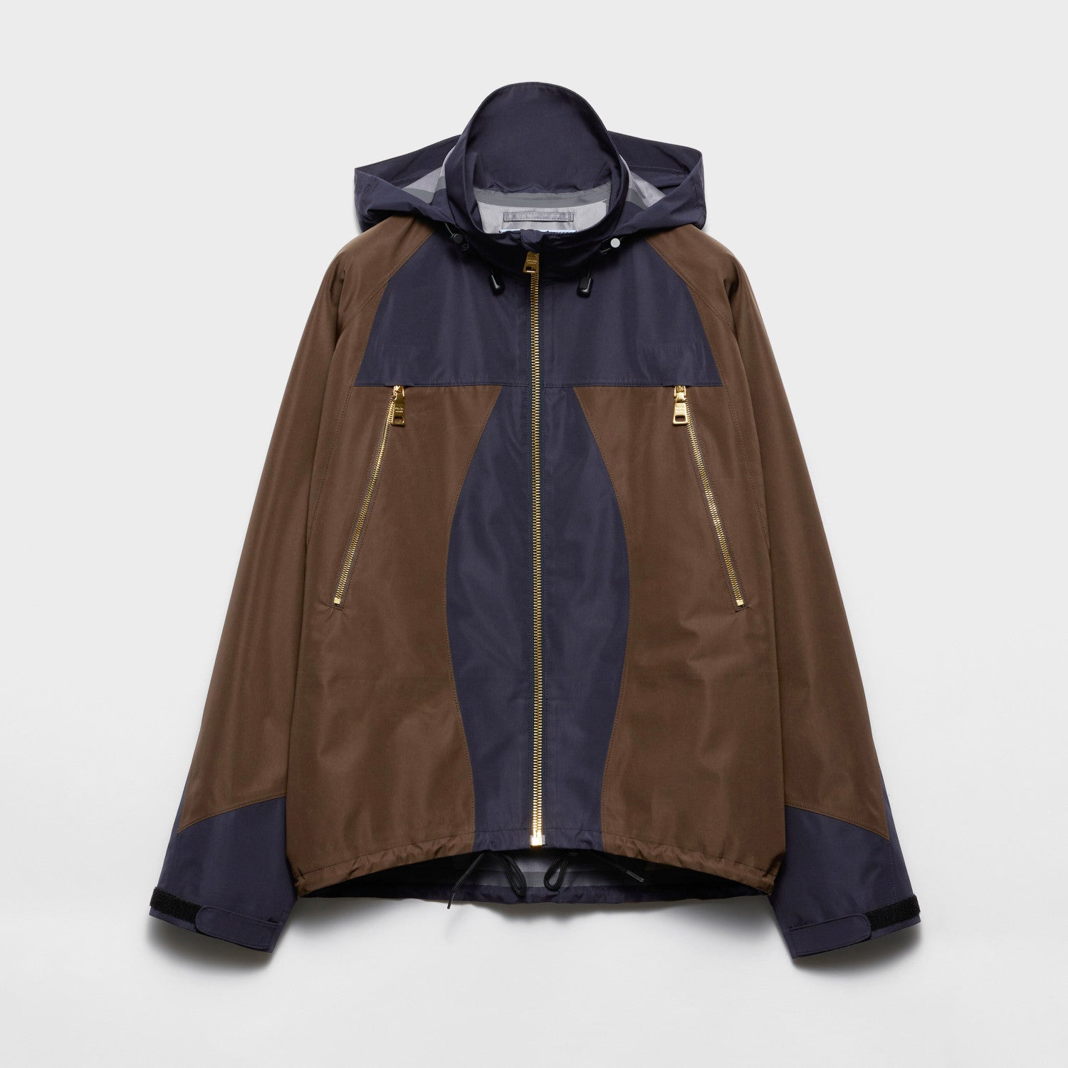Prada Men's And Women's Spring/Fall Fashion Casual Hooded Zipper Color Block Nylon Hooded Jacket #79183