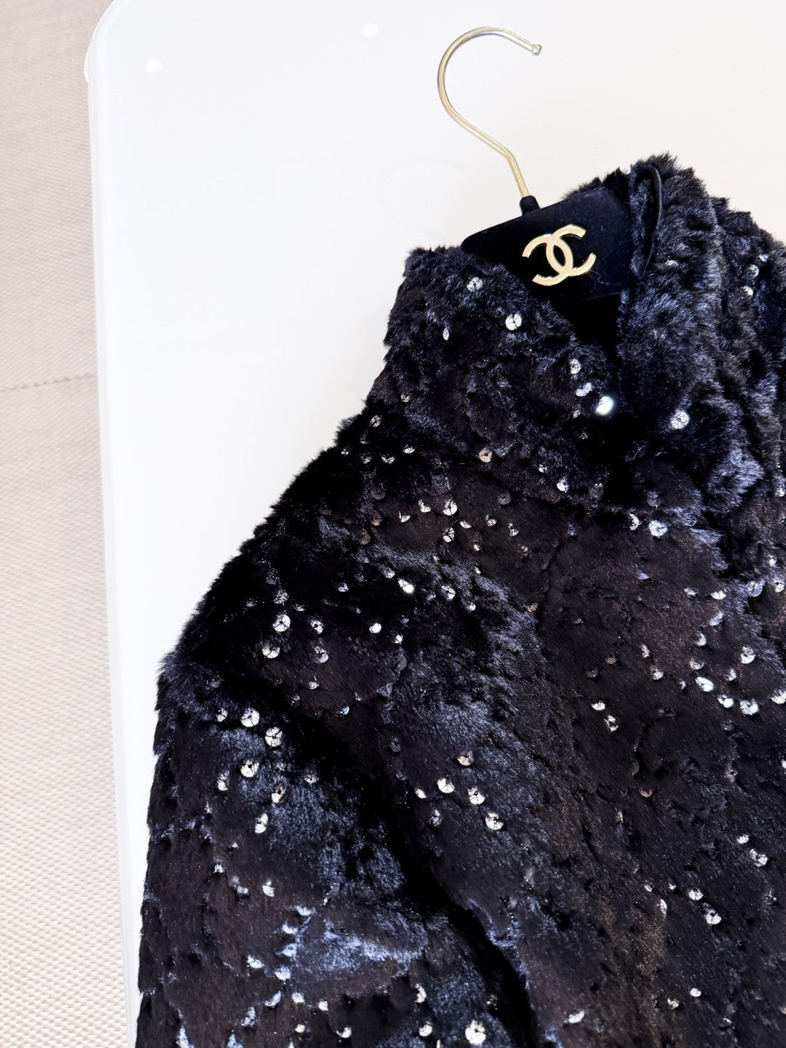 Chanel Jacket Mixed Fibers Sequins Black #334700